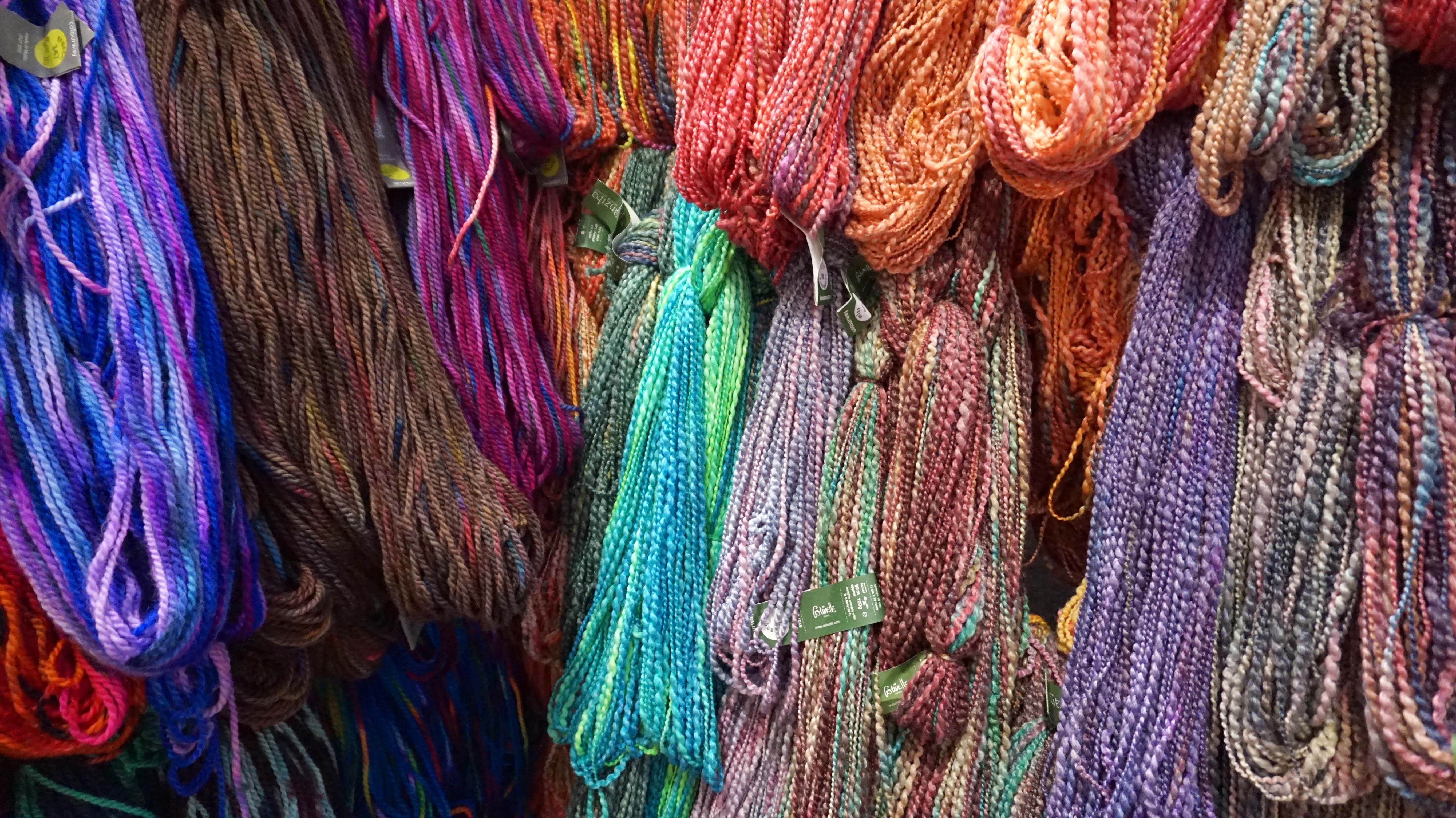 Loops of wool at the Knitting and Stitching Show 2017