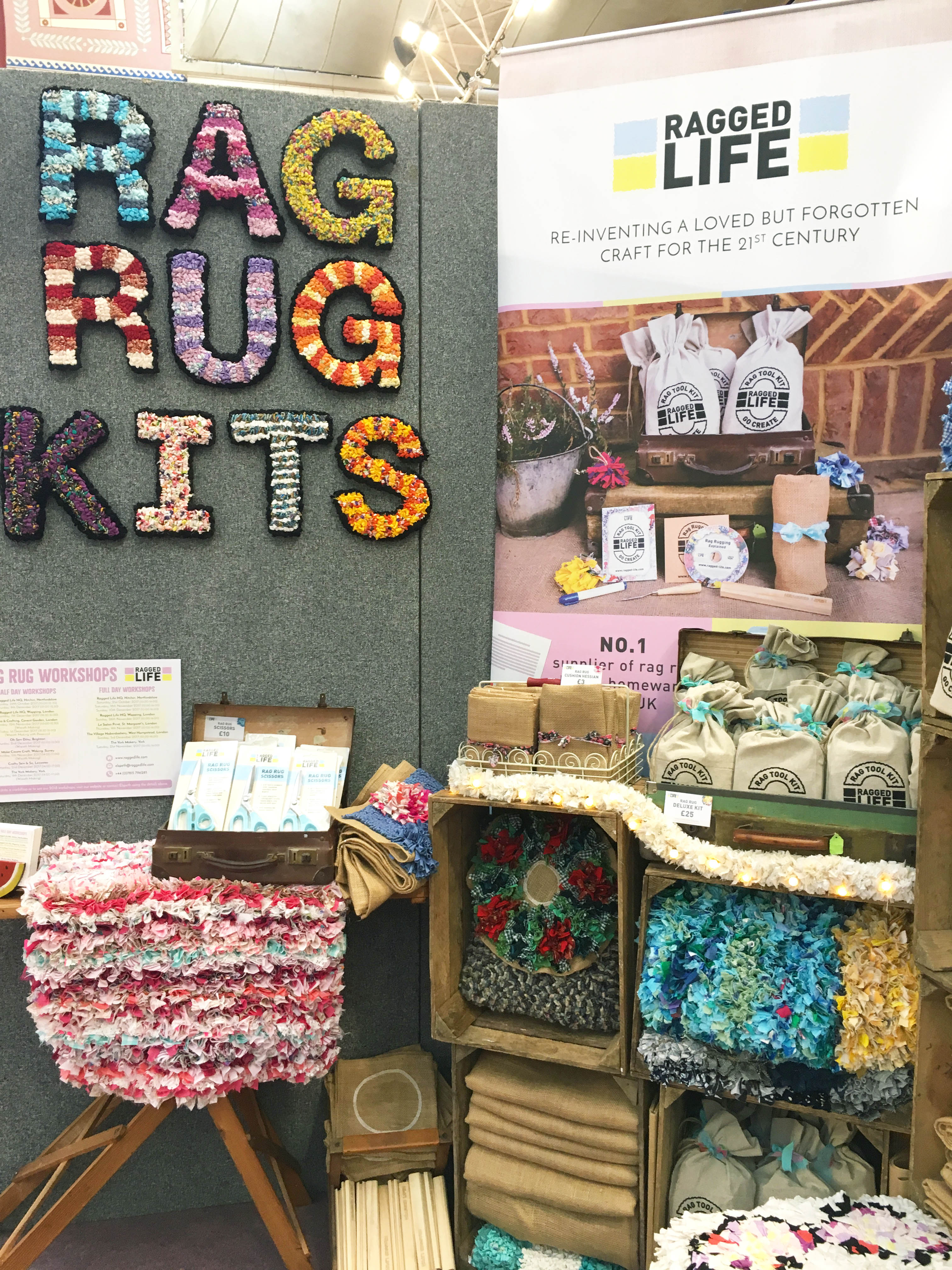Rag Rug Letters on Ragged Life stand at the Knitting and Stitching Show