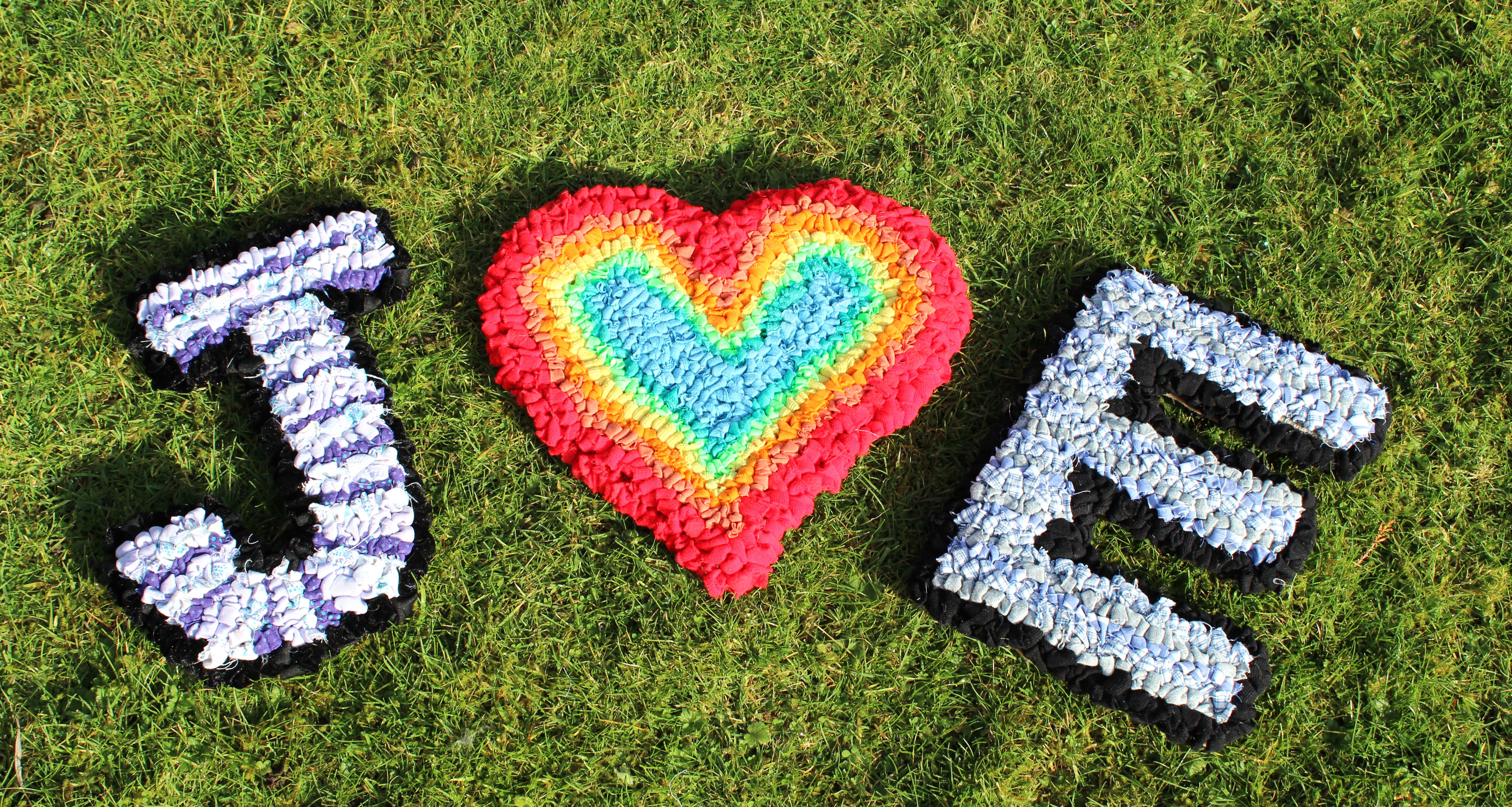 Rag Rug Letters for Valentine's Day Craft Ideas