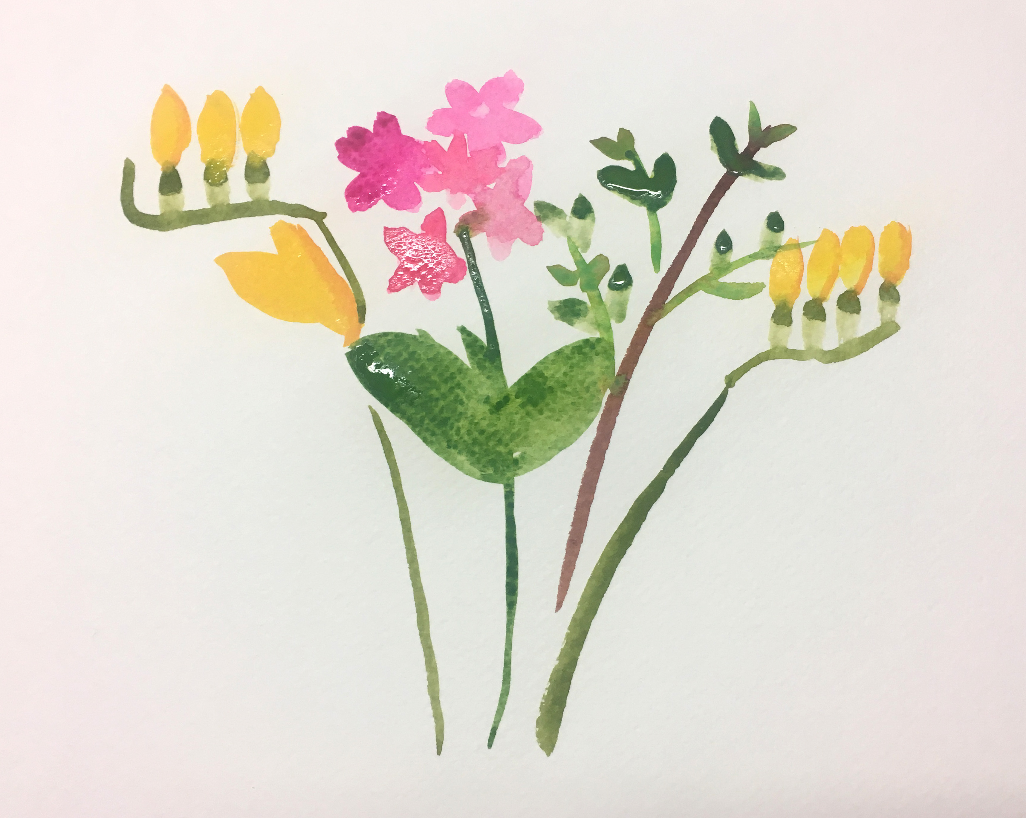 Simple watercolour flowers