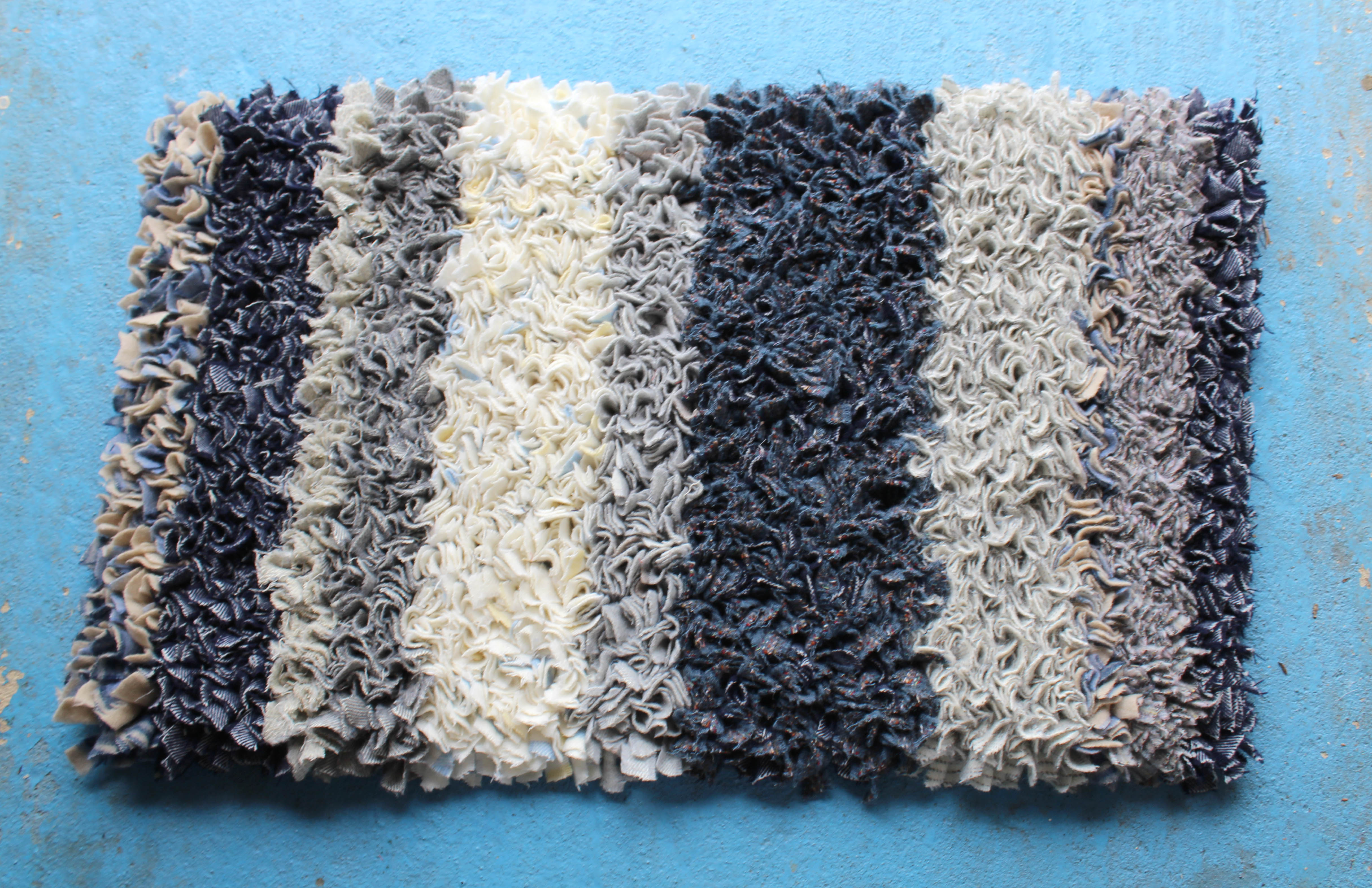 Blanket yarn shaggy traditional handmade rag rug made with 100% wool