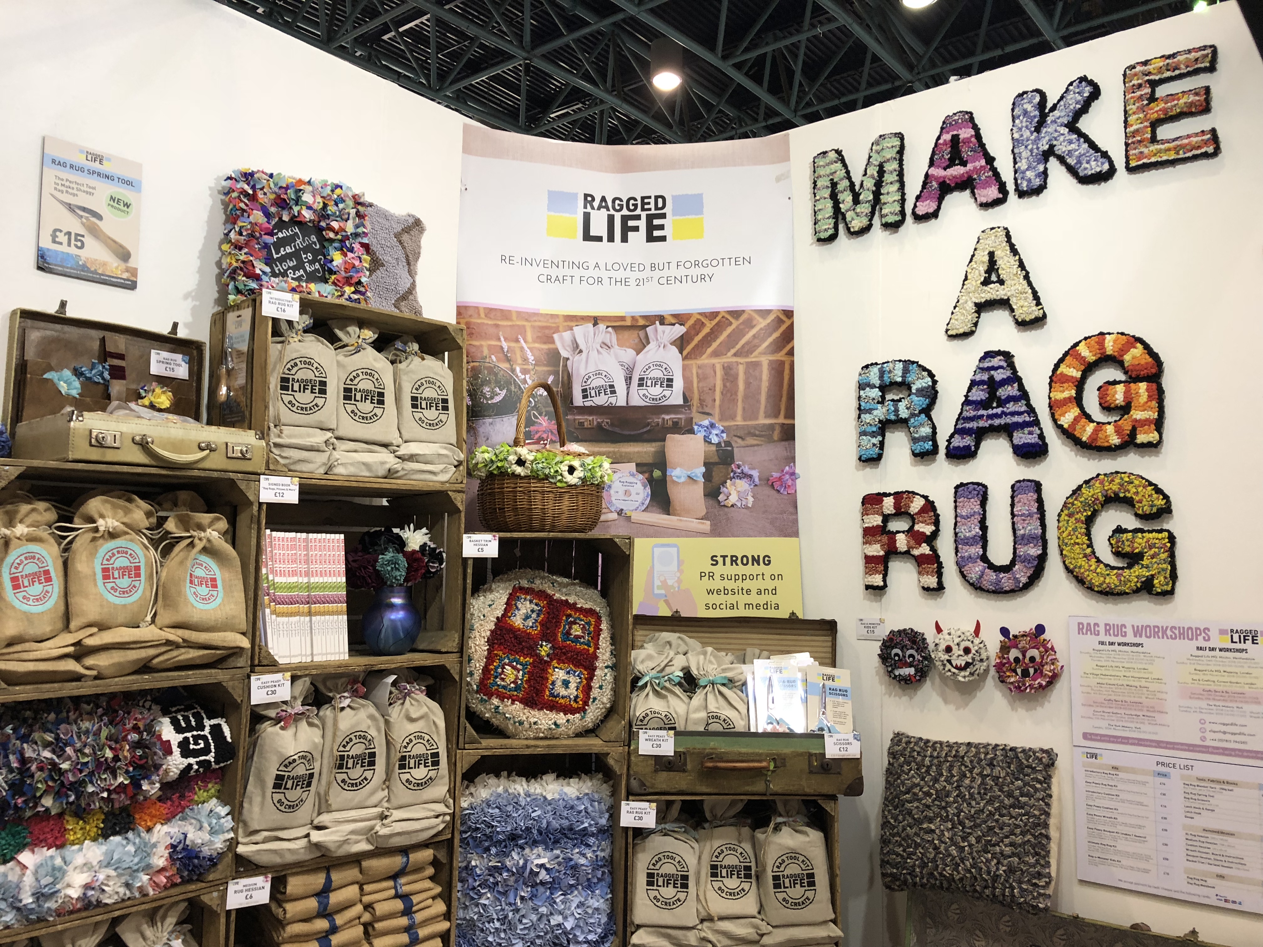 Ragged Life Rag Rug experts at the Knitting and Stitching Show in London