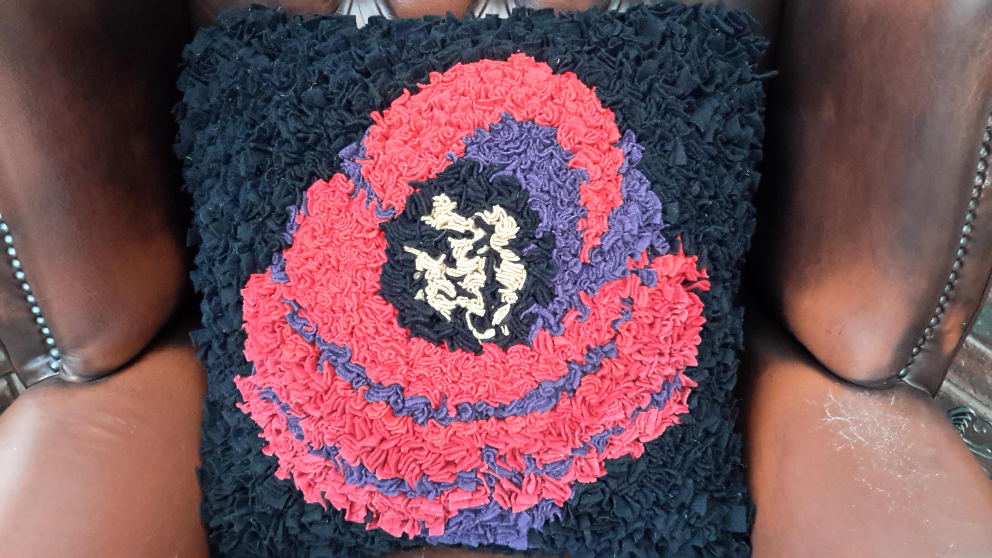 Poppy rag rug cushion by stephanie gaston