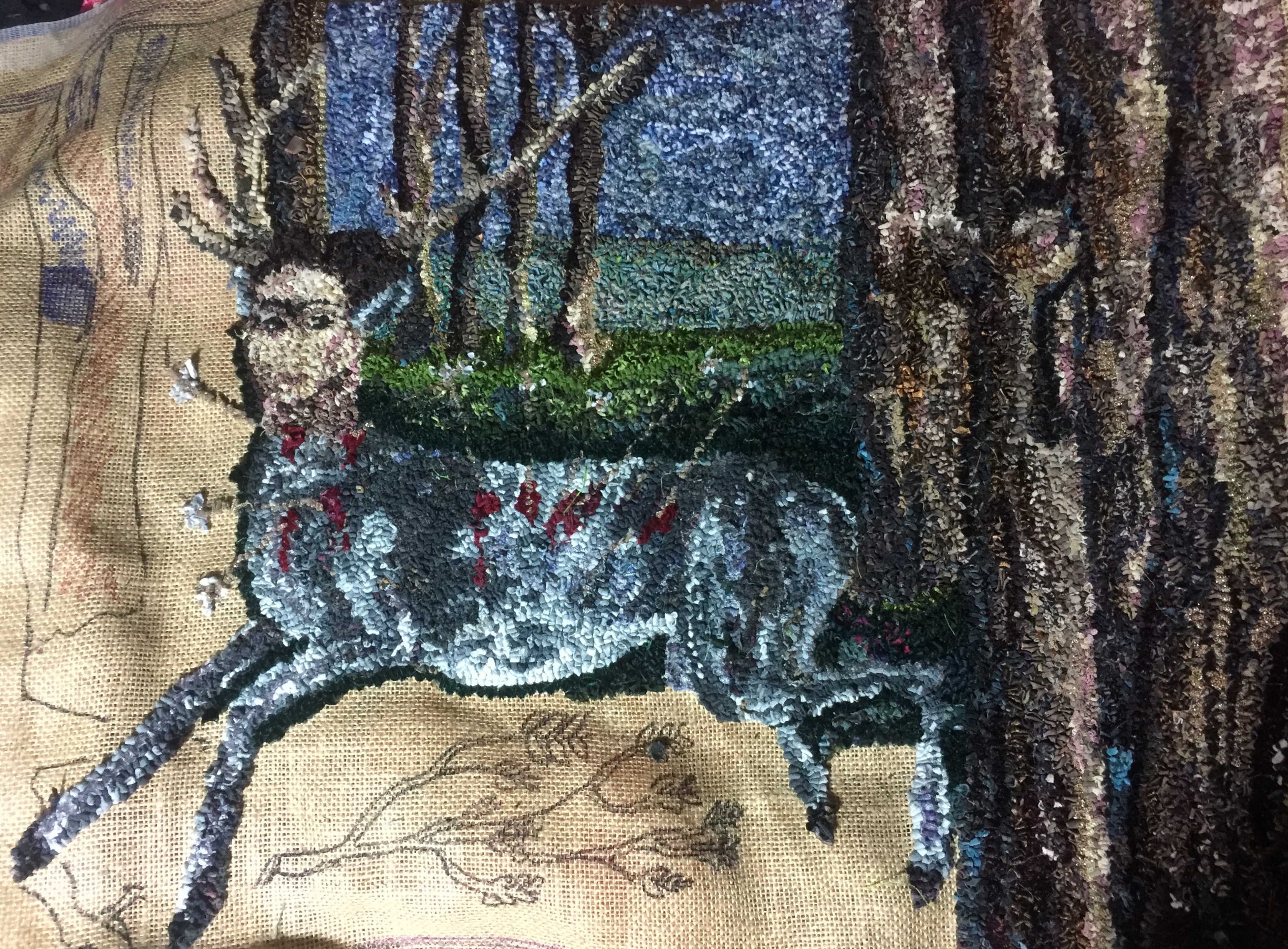 Frida Kahlo Little Deer rag rug artpiece