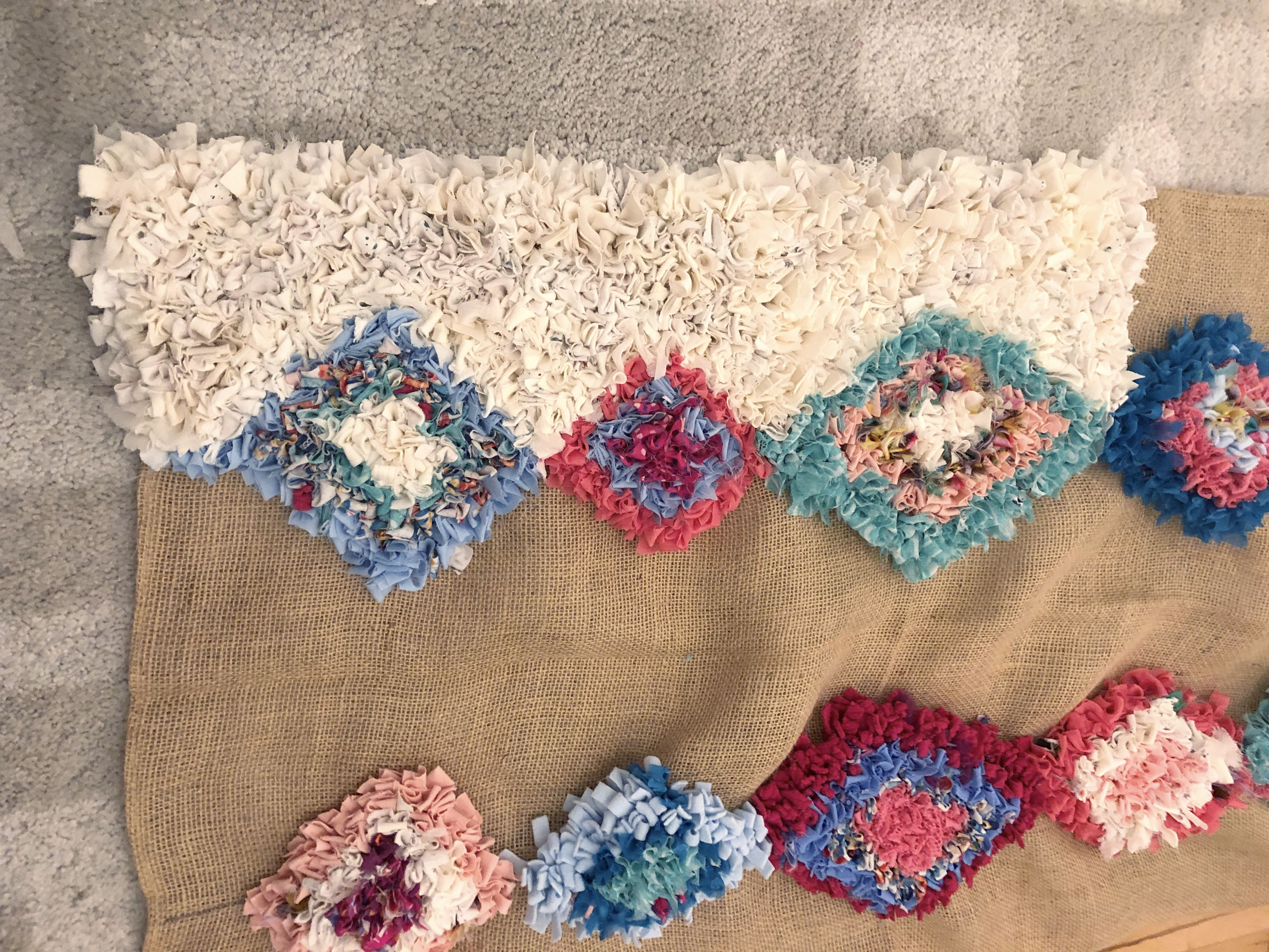 Work in progress berber style rag rug