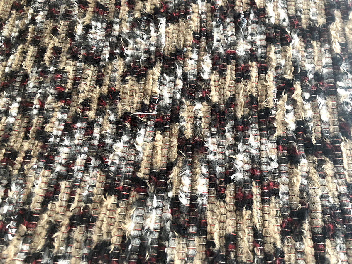 Jennie Howes 100% wool blanket yarn woven rag rug done on a loom