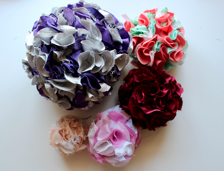 party pom poms diy project group of five