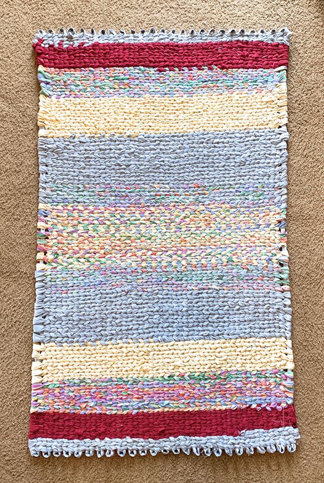 Twinned Rag Rug Pale Blue Mixed Colours