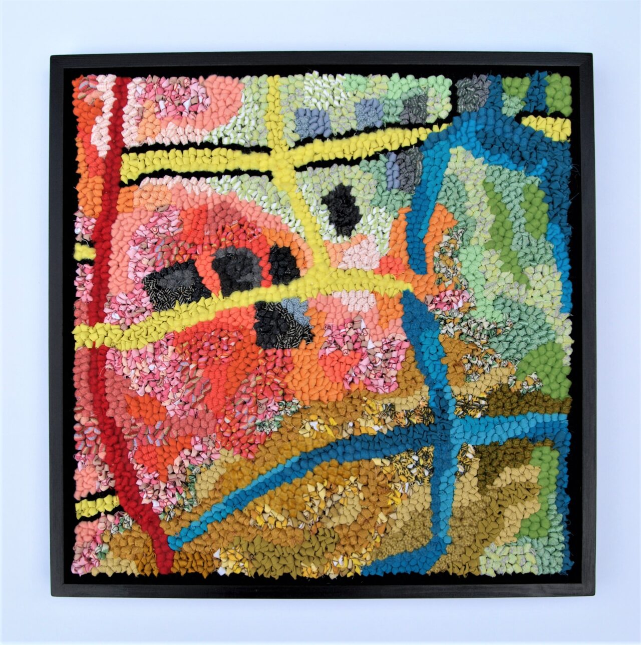 Square Hooked Multicoloured Artwork
