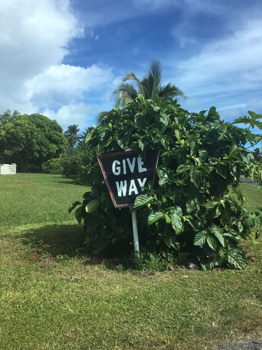 Give Way Sign Aitutaki