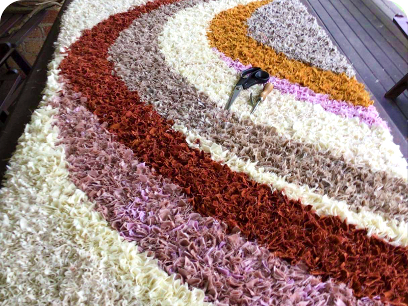 Australian rag rug made with traditional tools
