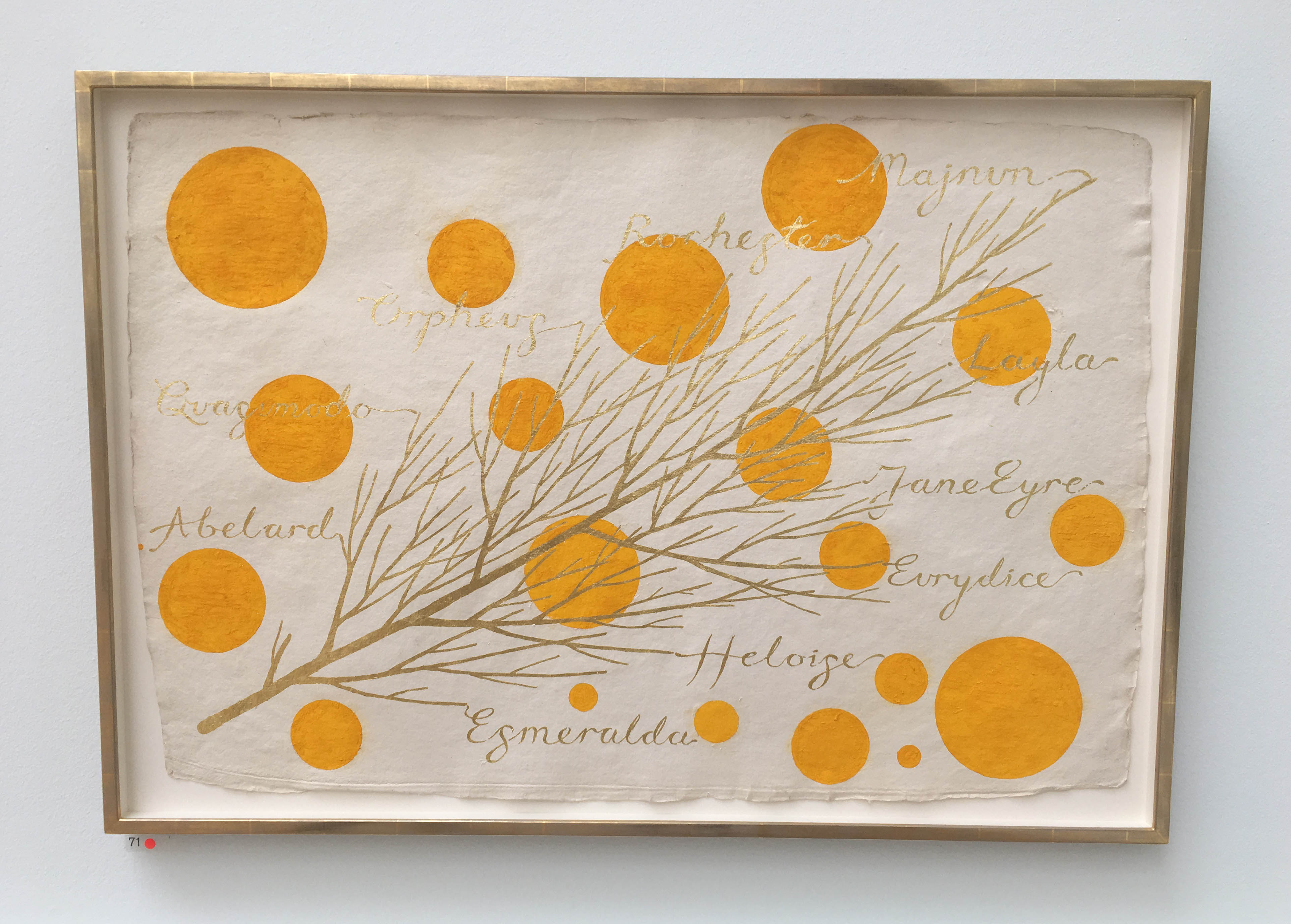 Yellow Branch Painting with Names Royal Academy Summer Exhibition 2017