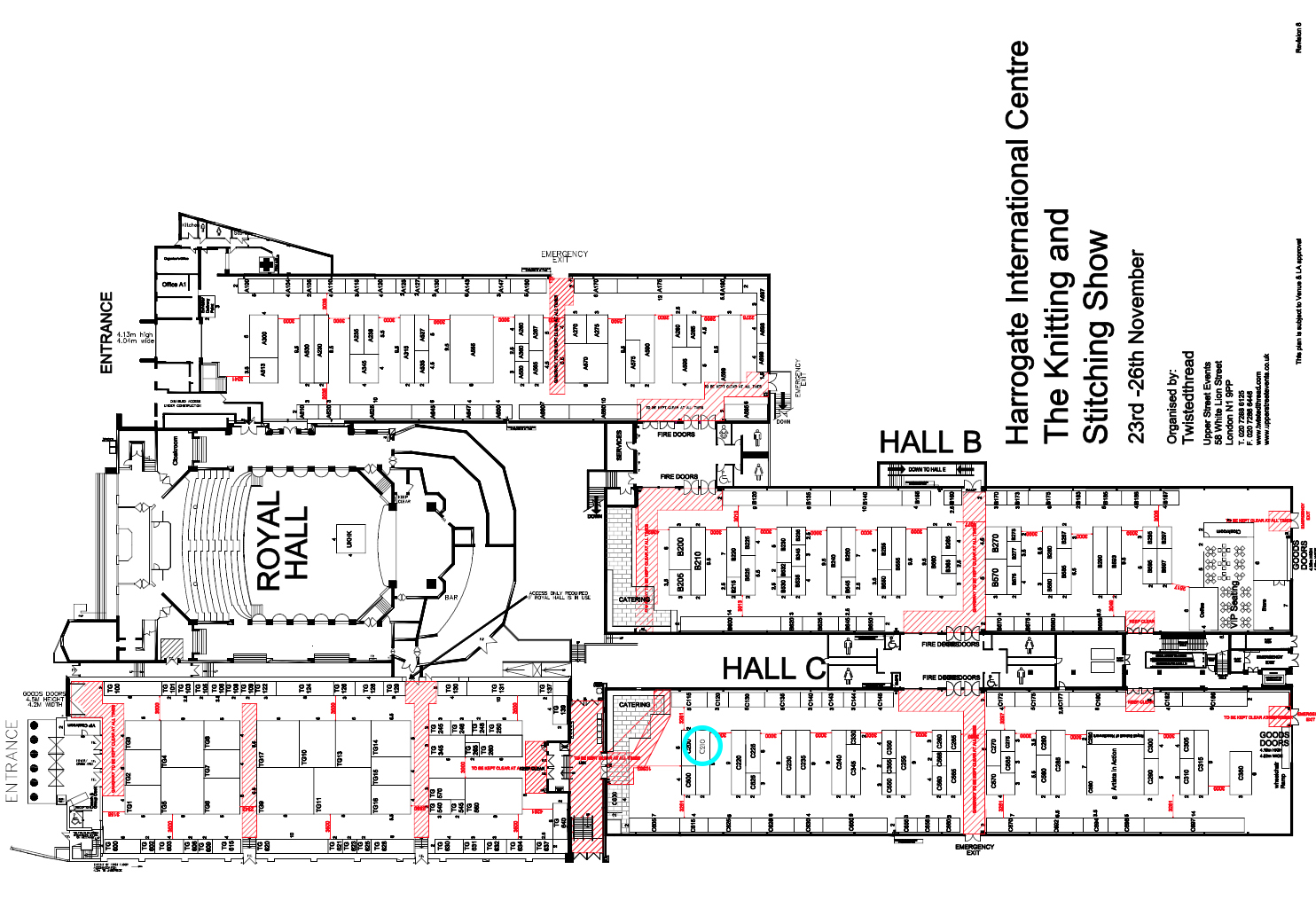 The location of the Ragged Life stand at the Harrogate Knitting & Stitching Show
