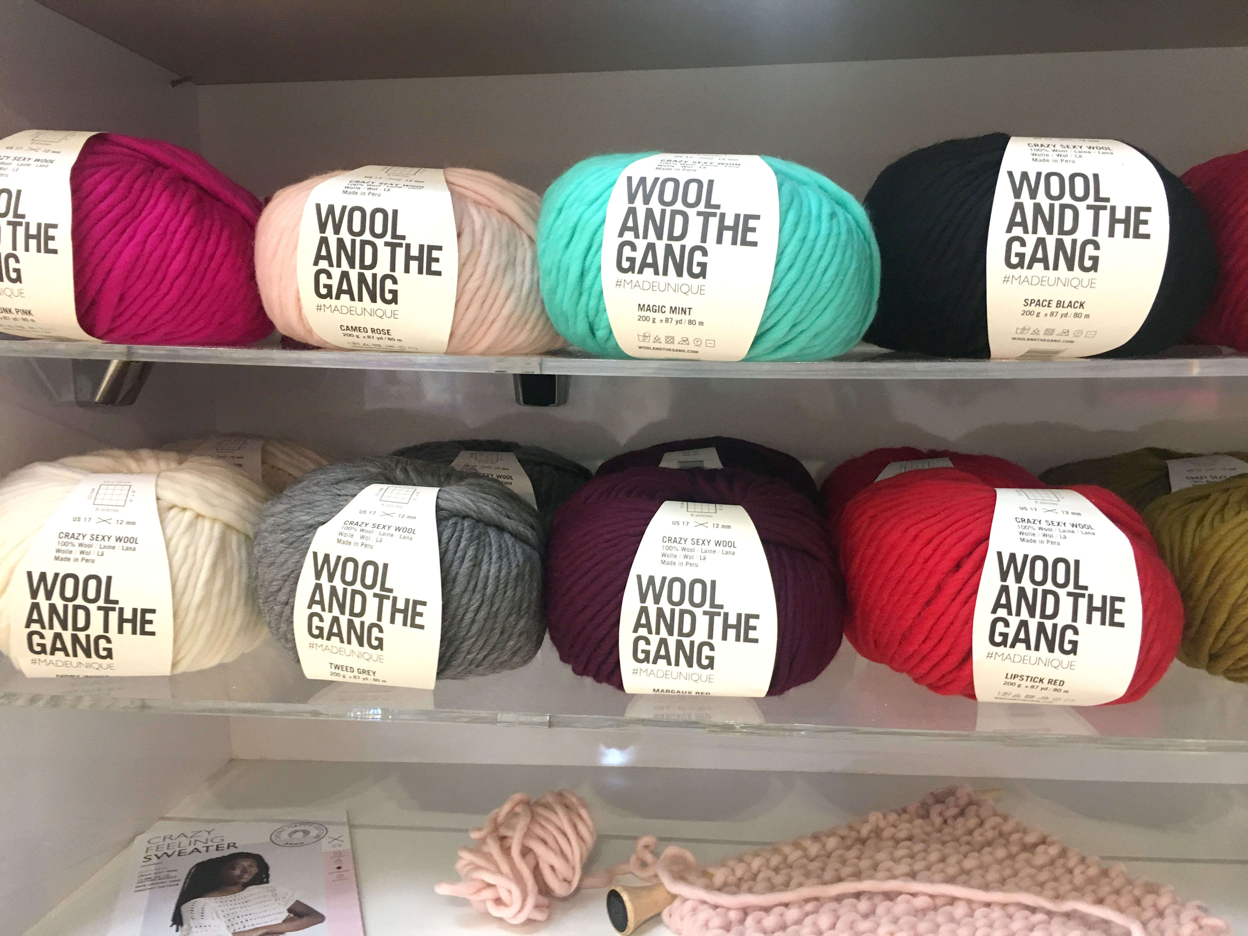 Wool and The Gang Wool on a shelf display
