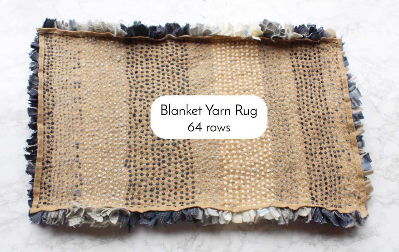 Fabric calculations for shaggy rag rugging with blanket yarn