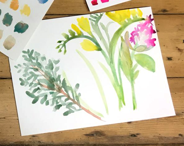 Watercolour floral display