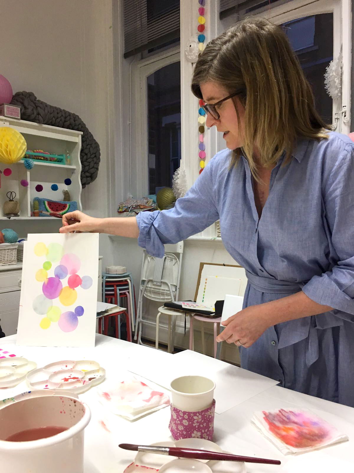 Watercolour workshop teacher Michelle in London
