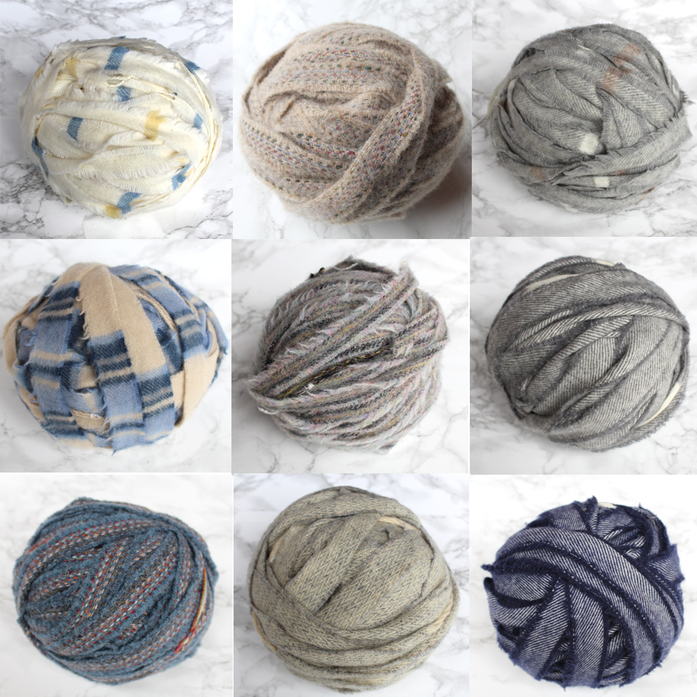 Balls of neutral coloured blanket yarn
