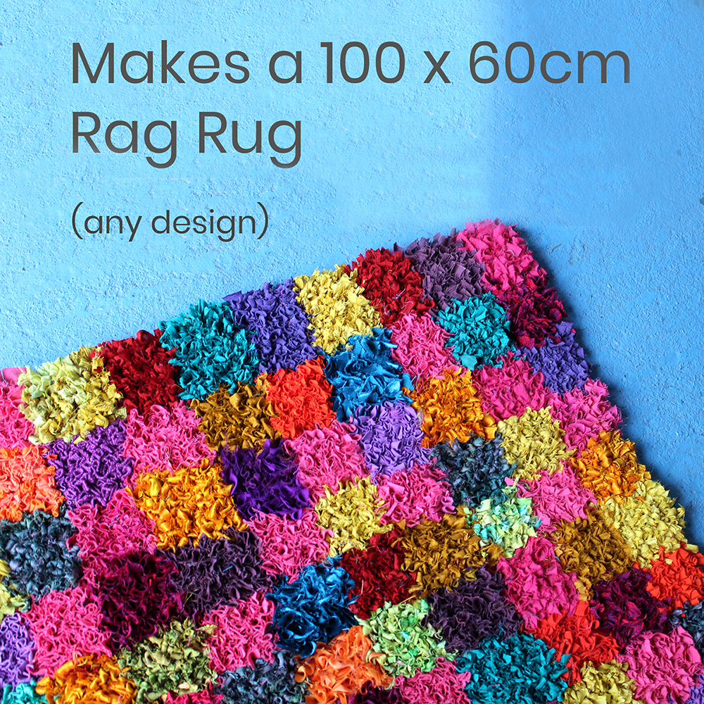 Colourful checked rag rug
