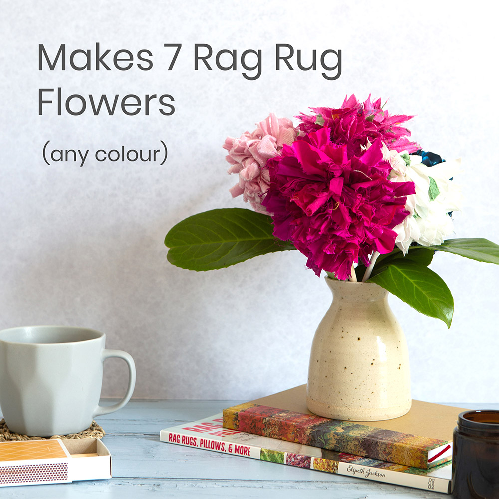 Rag Rug Bouquet of Fabric Flowers