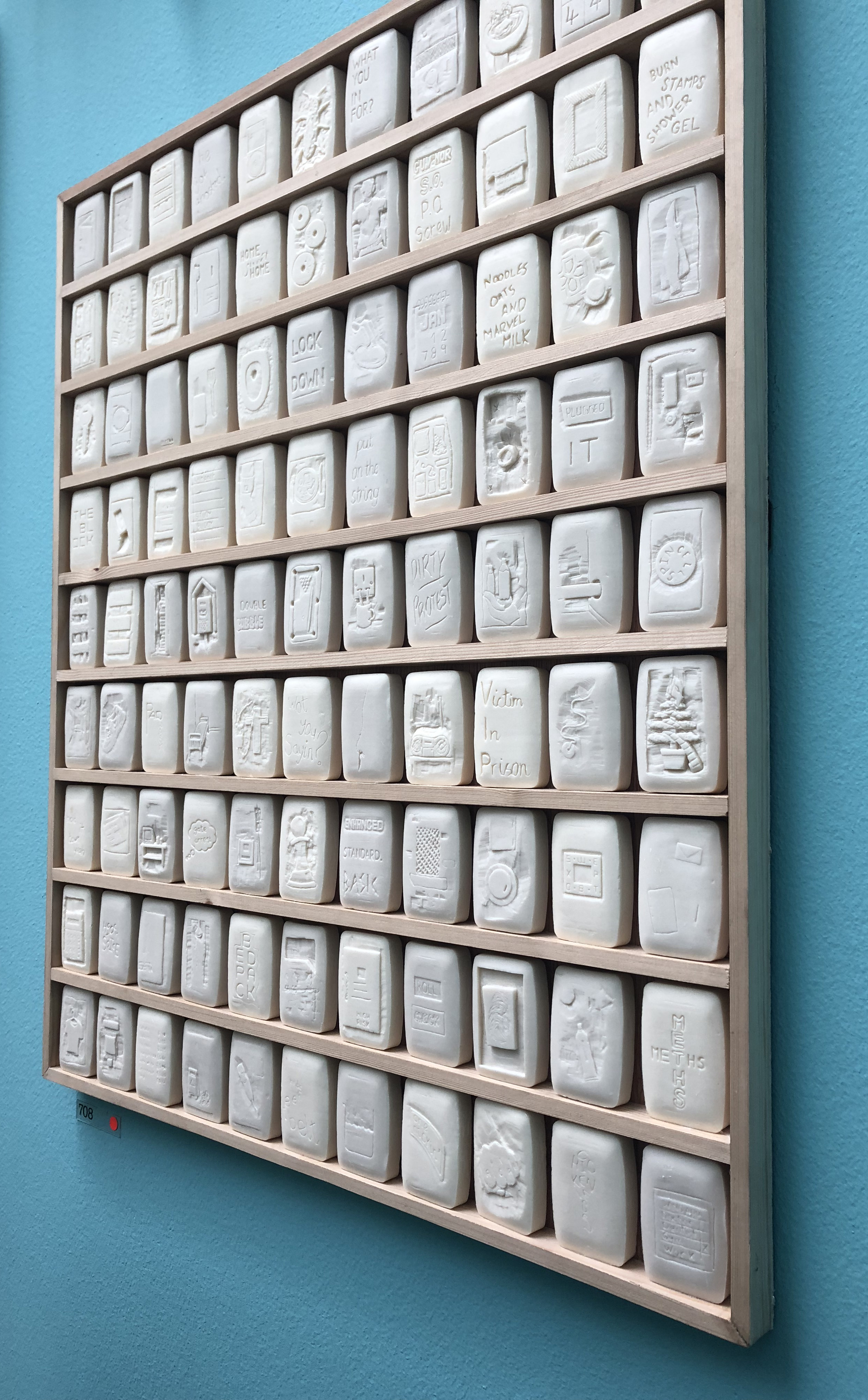 Lee Cutter, Prison Culture, Summer Exhibition 2018 Soap Bars with Engravings