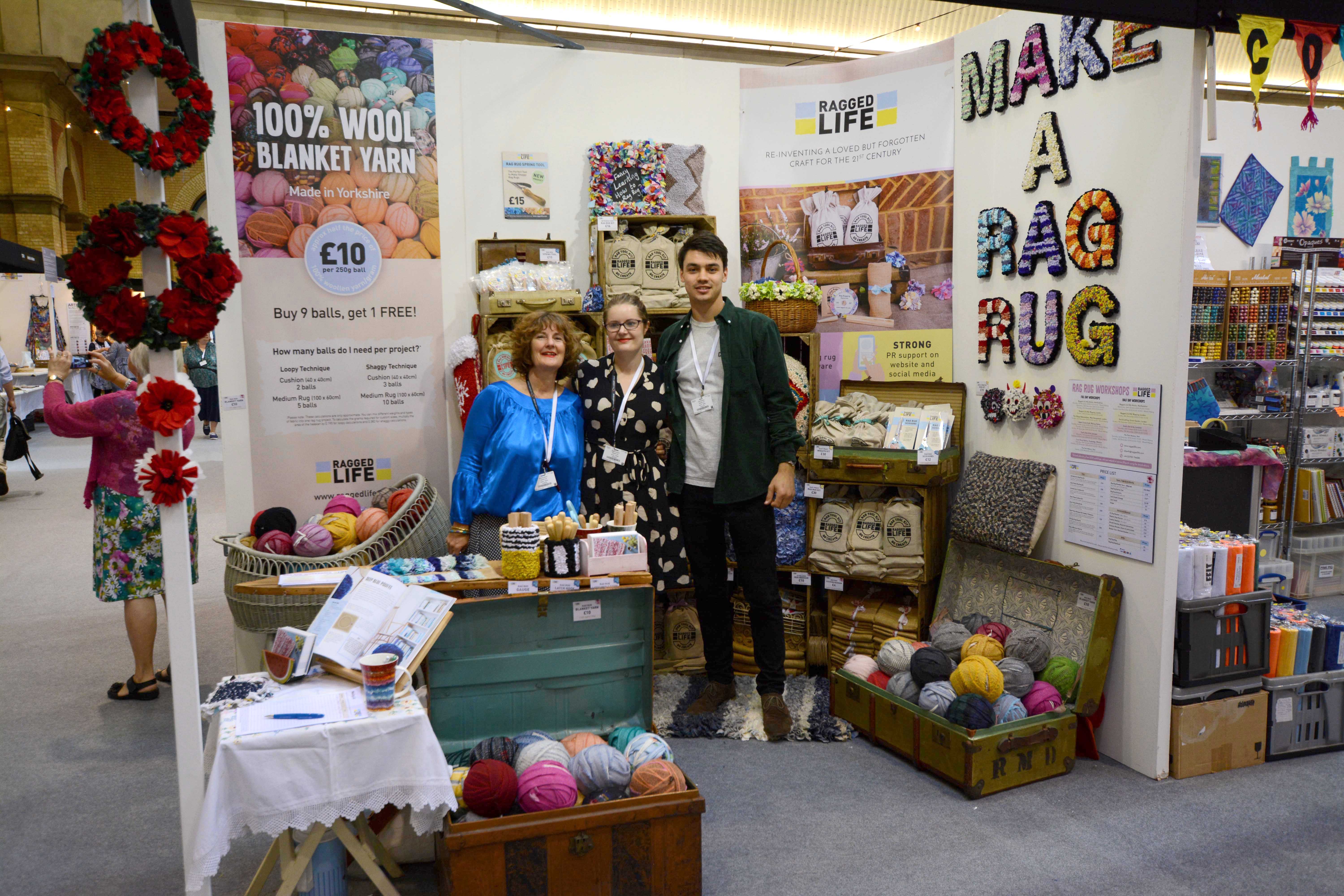 Ragged Life exhibitor stand Knitting and Stitching Show Alexandra Palace 2018