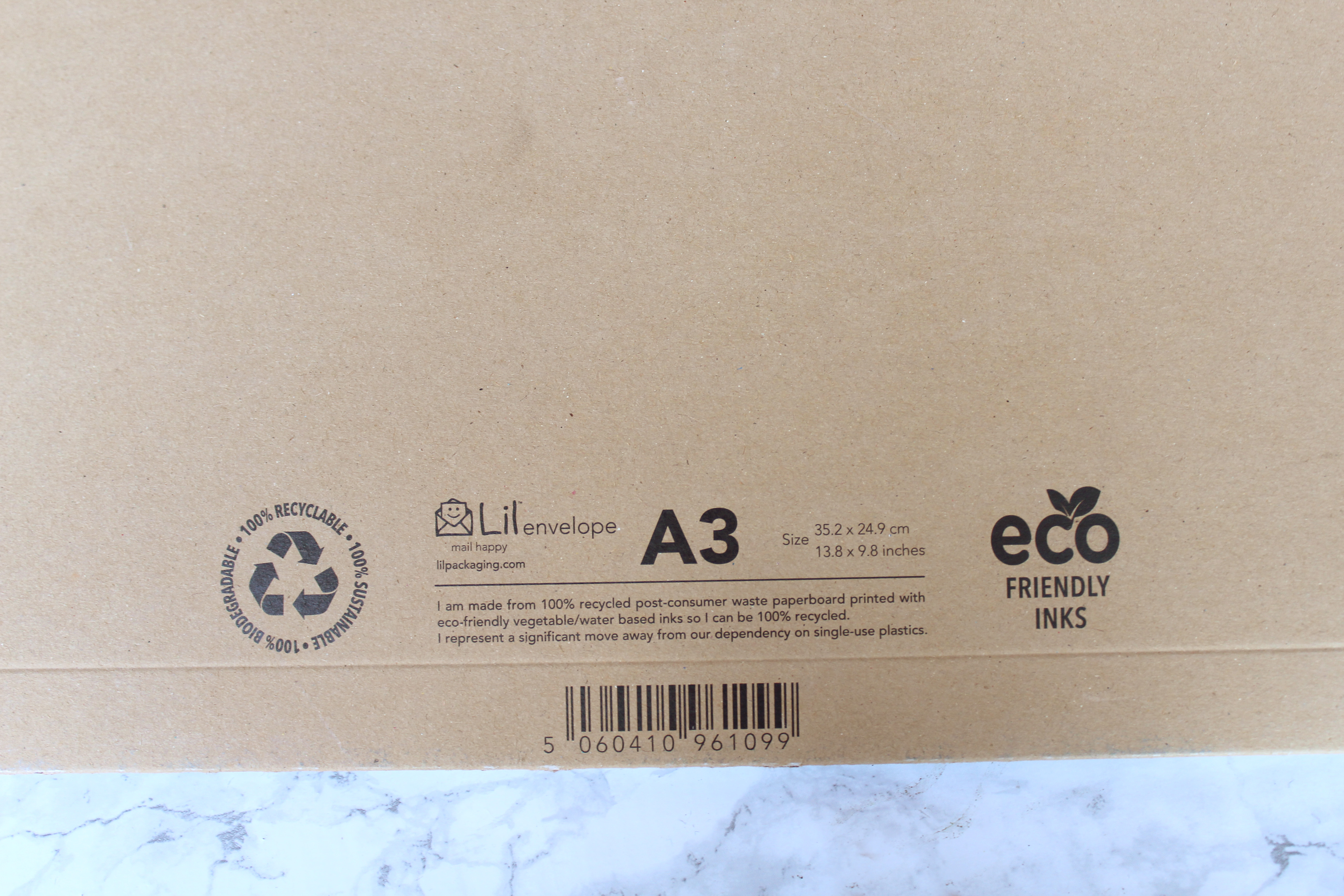 Eco-friendly packaging - cardboard envelopes with eco friendly inks.