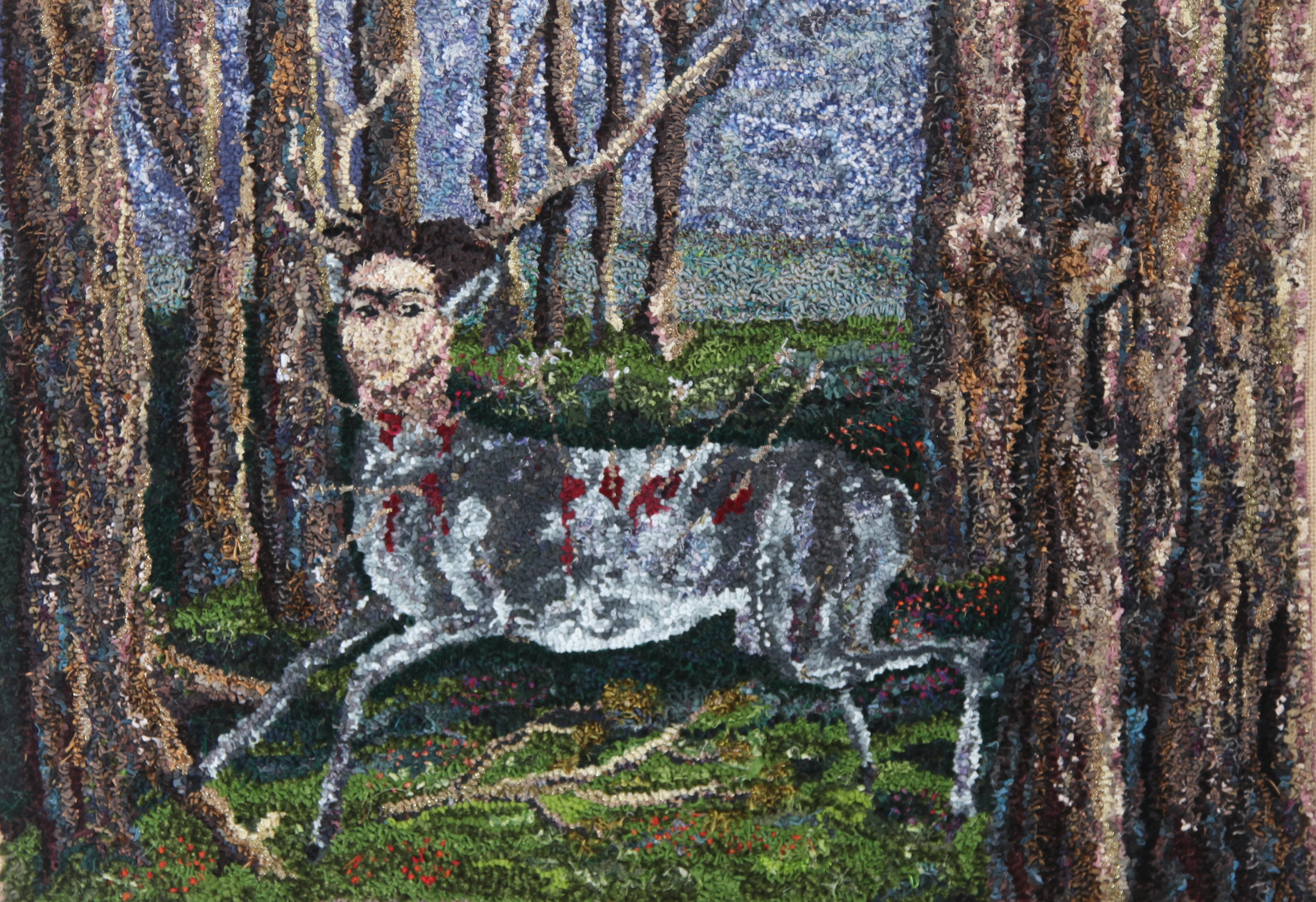 Frida Kahlo's "Little Deer" rag rug artwork by Victoria Goulden. 