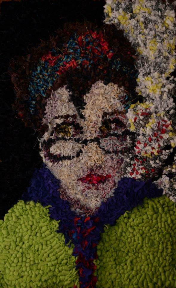 Rag Rug Lady with Glasses