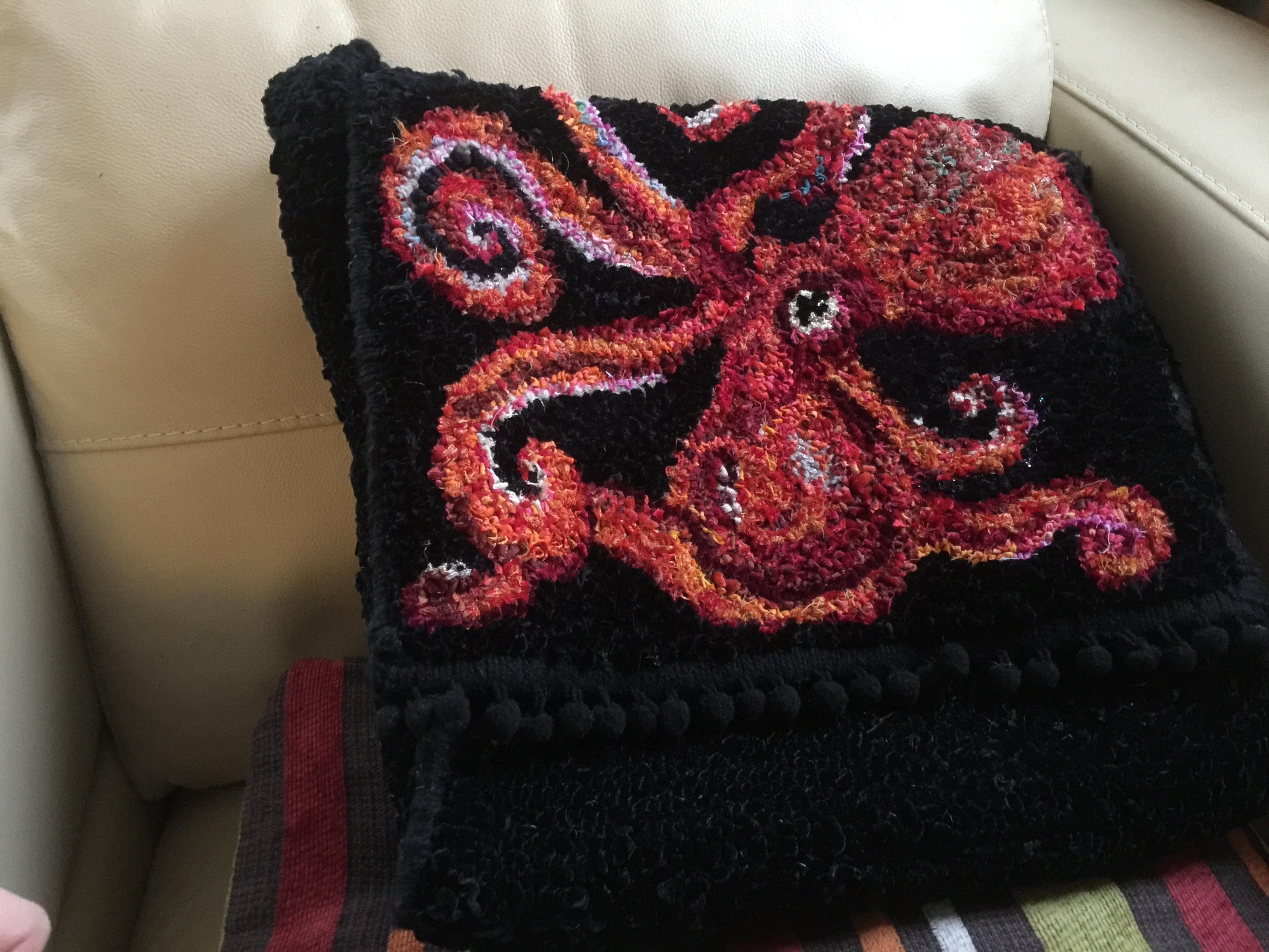 Rag rug octopus by Victoria Goulden