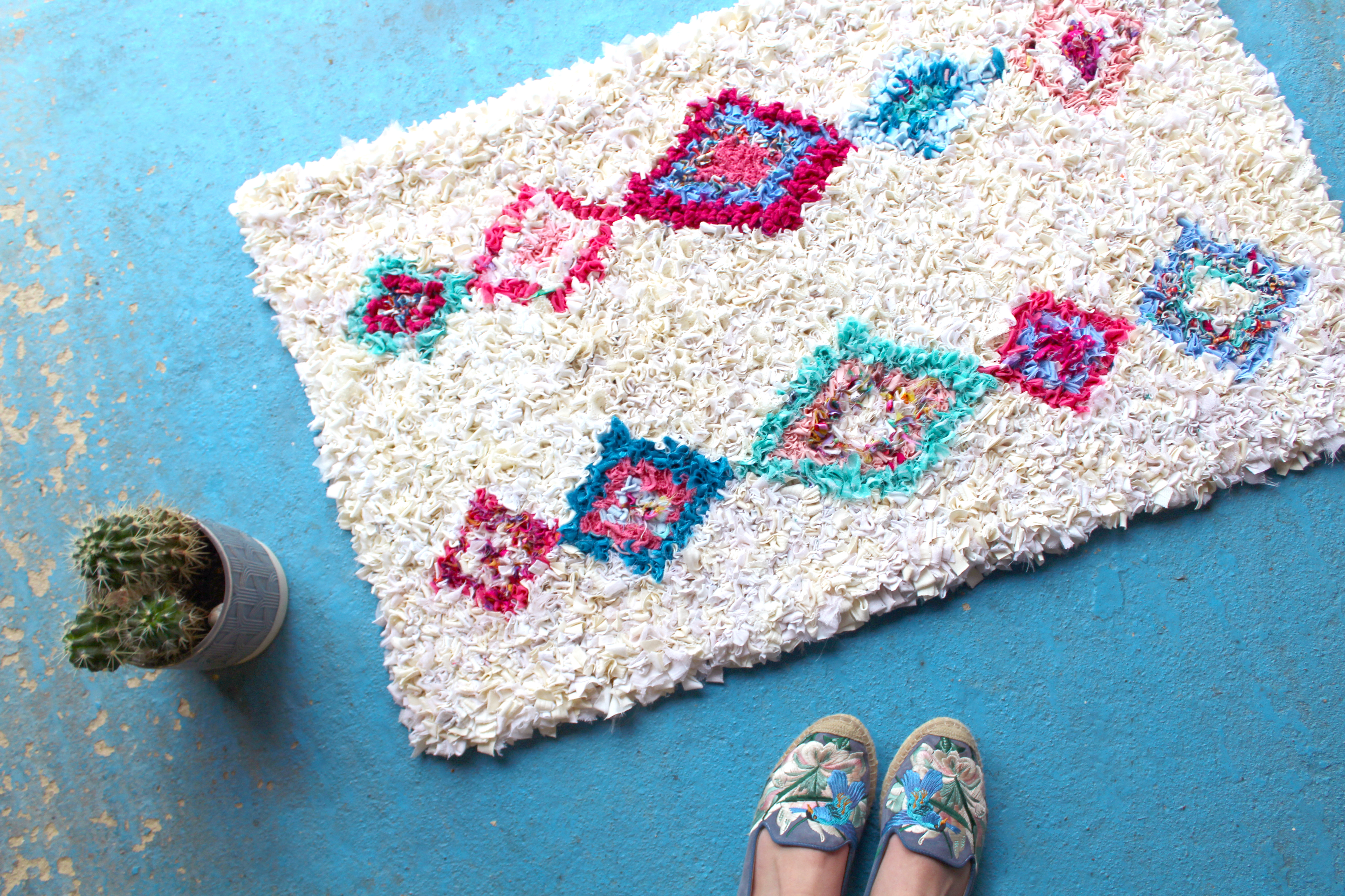 Cream handmade berber rag rug by Ragged Life