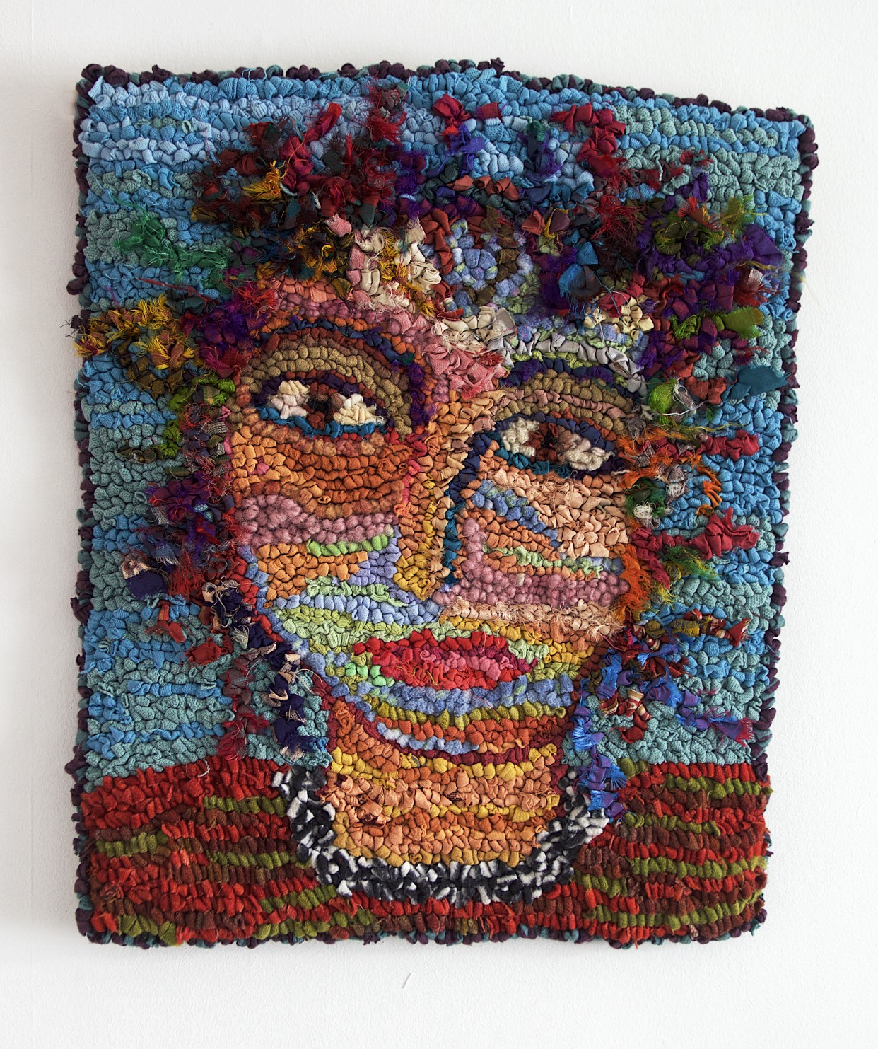 Sue Dove - Self portrait rag rug