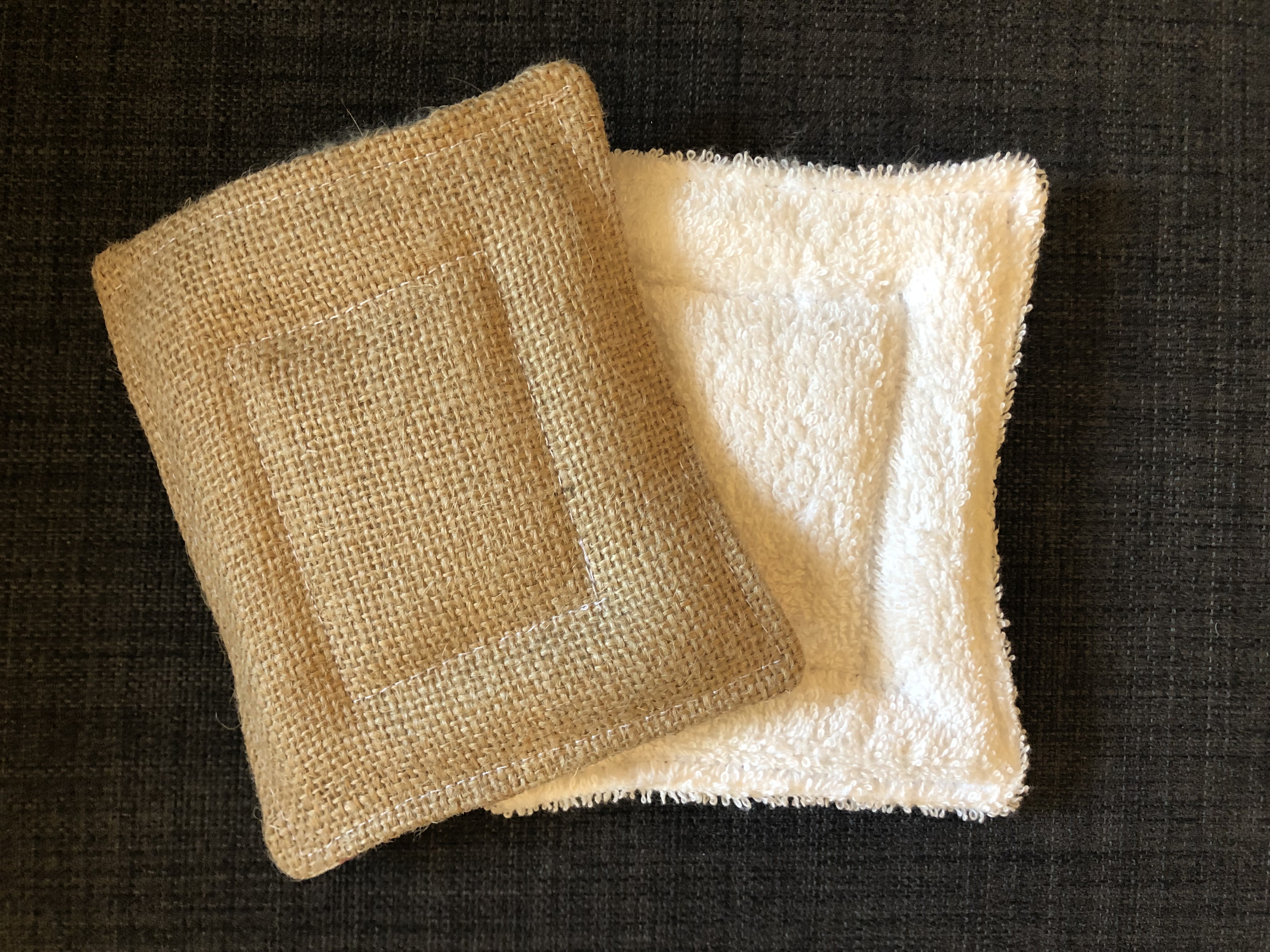 Unsponge hessian and terry cloth eco-friendly sponges
