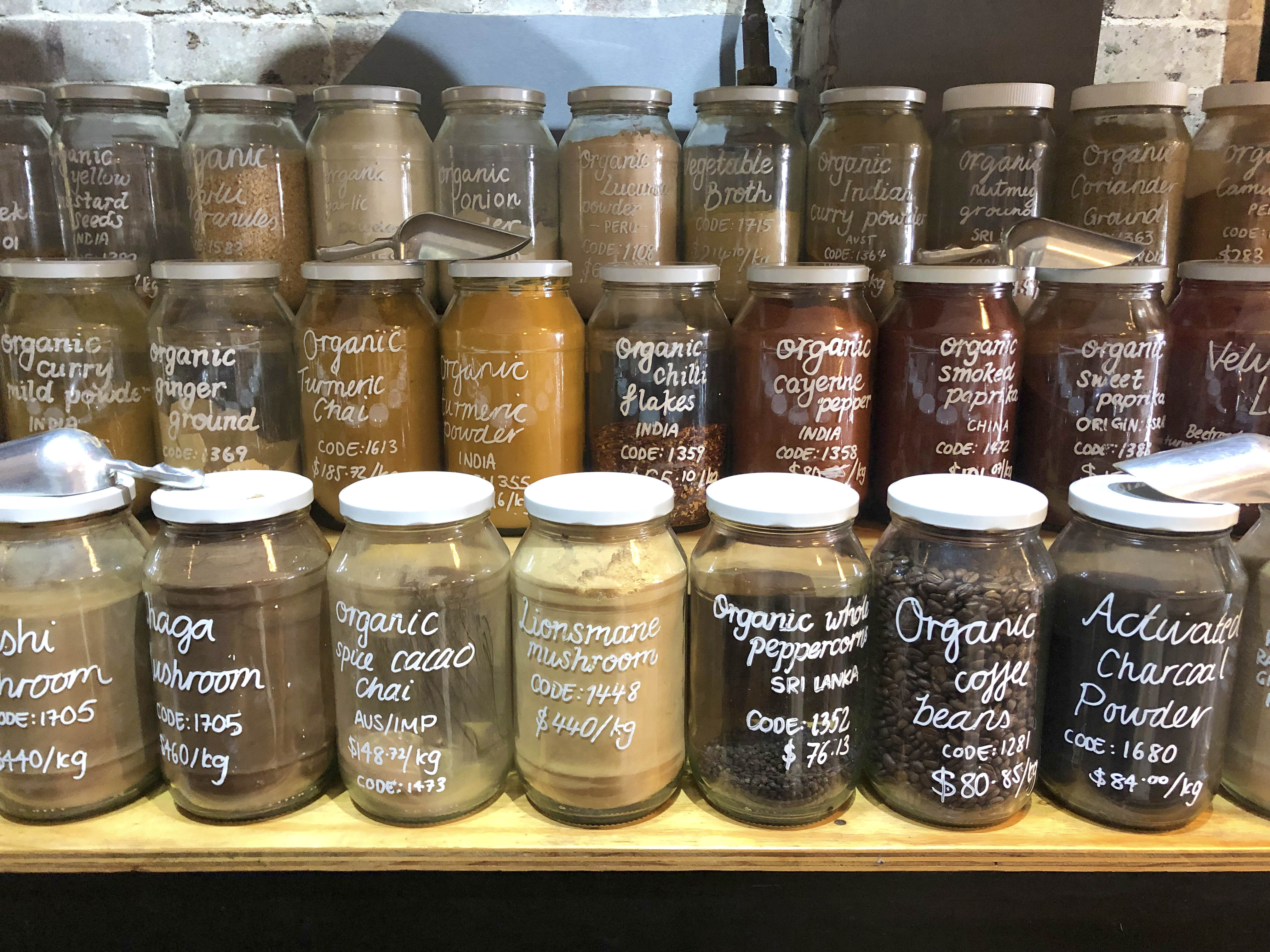 Naked Foods Glass Jars of food for zero waste movement