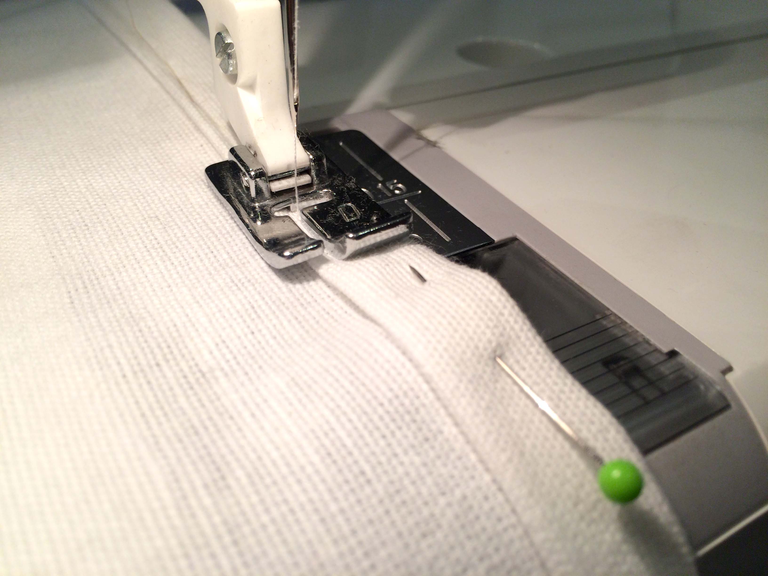 Sewing a hem with cotton
