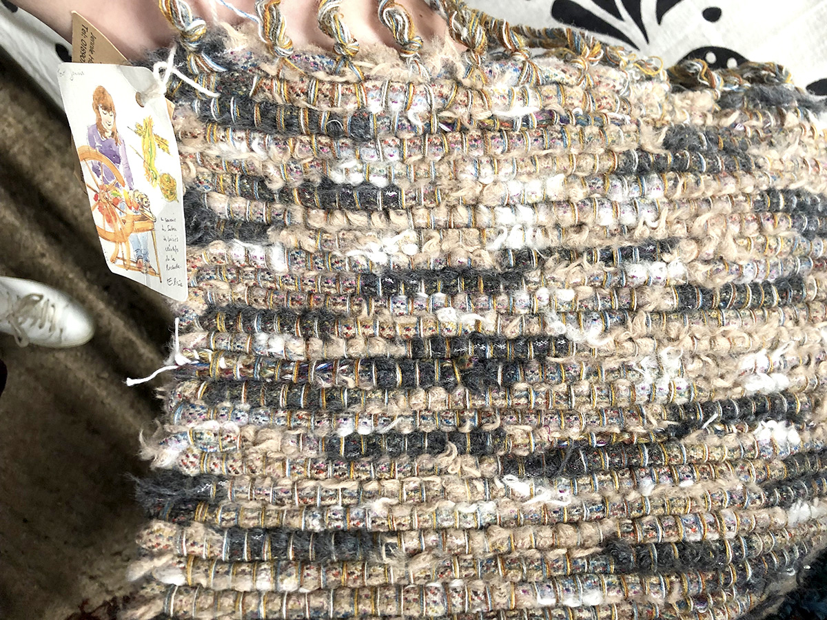 Jennie Howes 100% wool blanket yarn woven rag rug done on a loom