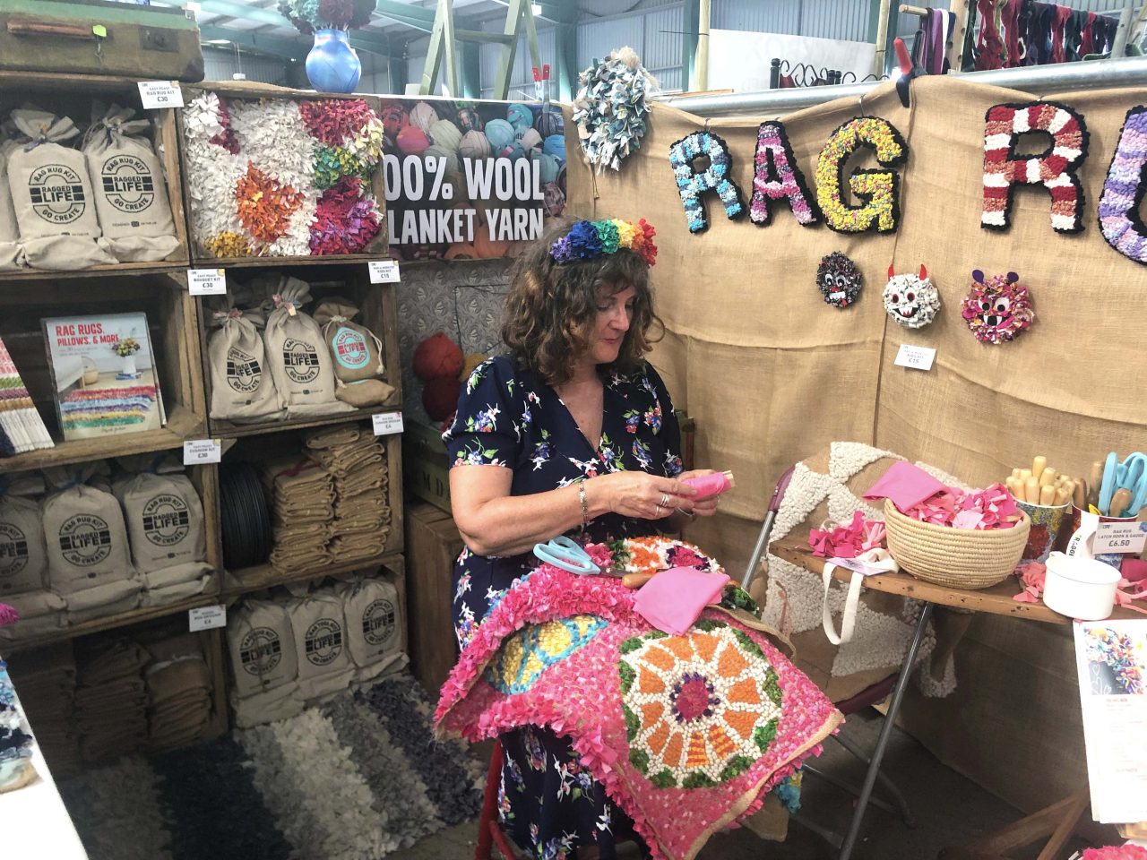 Ragged Life Rag Rug Shop at Woolfest 2019 in Cockermouth Lake District
