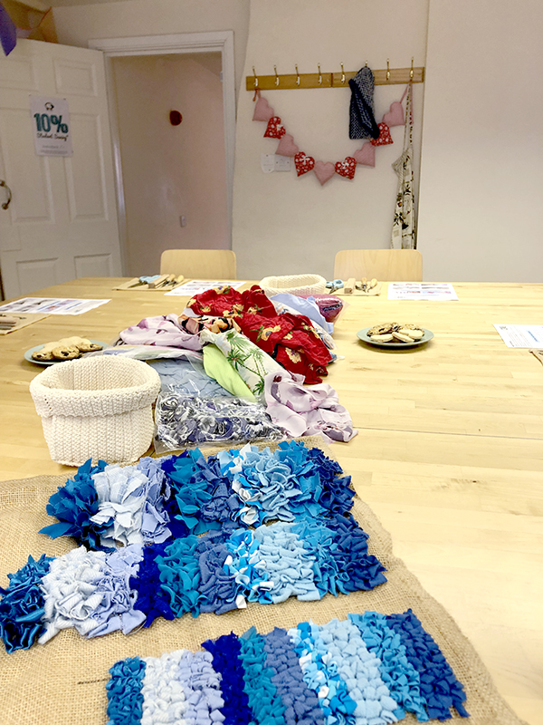Fabric to rag rug with at Knit and Stitch in York