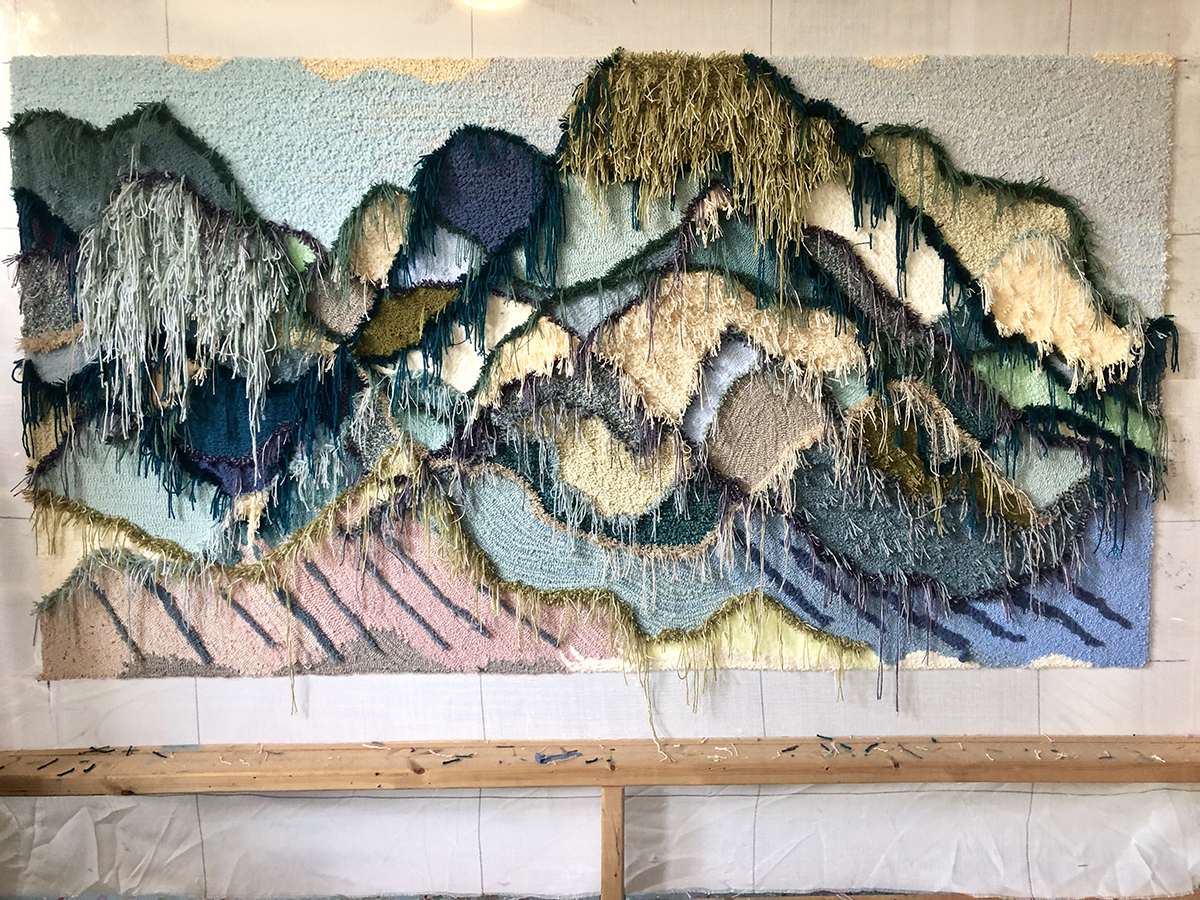 Mountain textile art by Trish Andersen