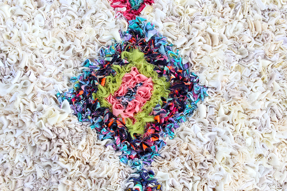 Boucherouite rag rug multicoloured diamond