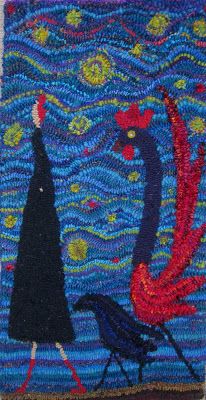 Laura Kenney Rug Judy Cockerel Blue