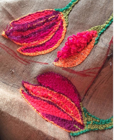 Selby Hurst work in Progress Hole punching Crochet