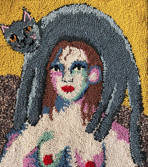 Selby Hurst Rug Women with Cat