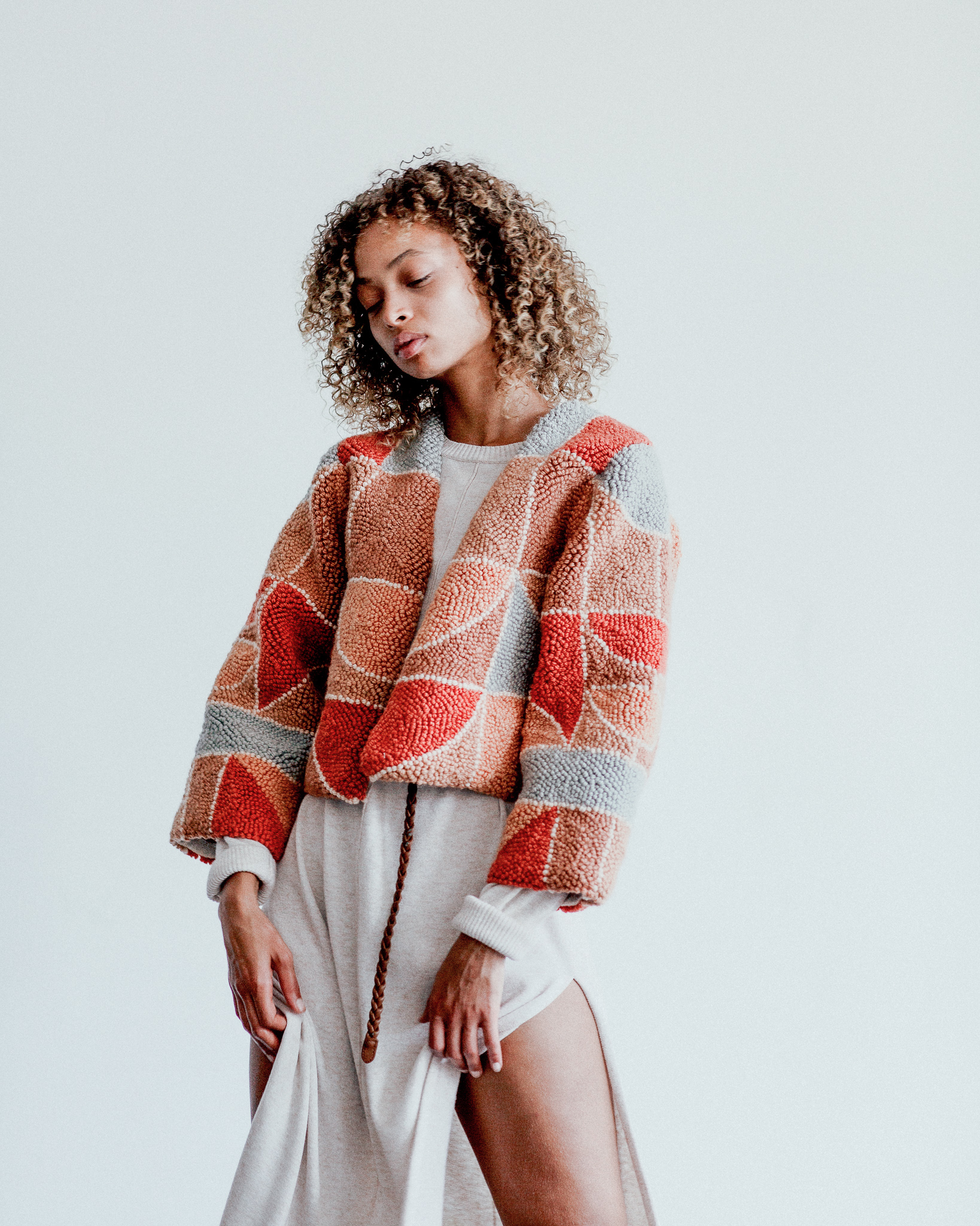 Micah Clasper- Torch Rag Rug Jacket Front Pink