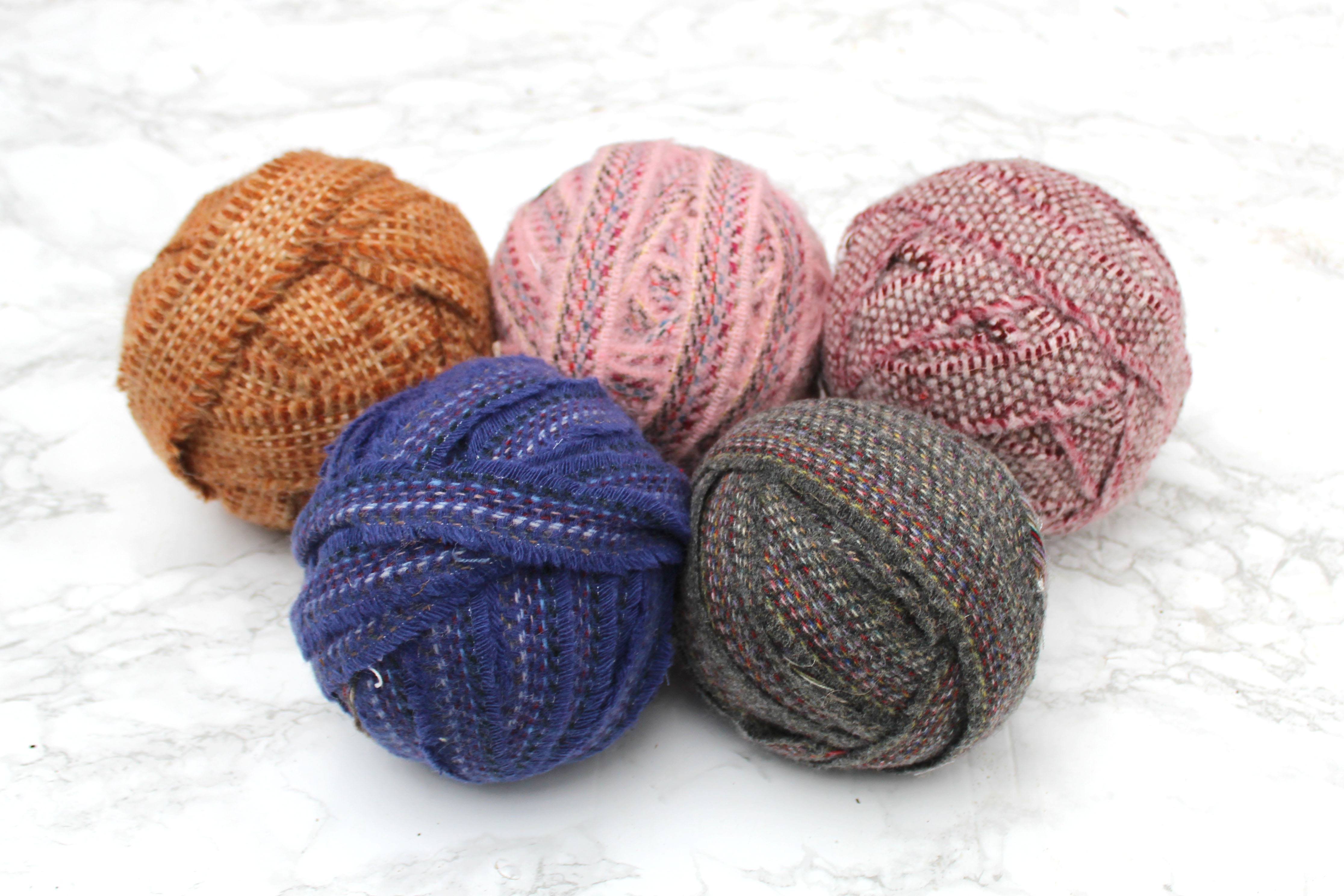 Woven Blanket Yarn Five Balls Stitched Pattern Mixed Colours