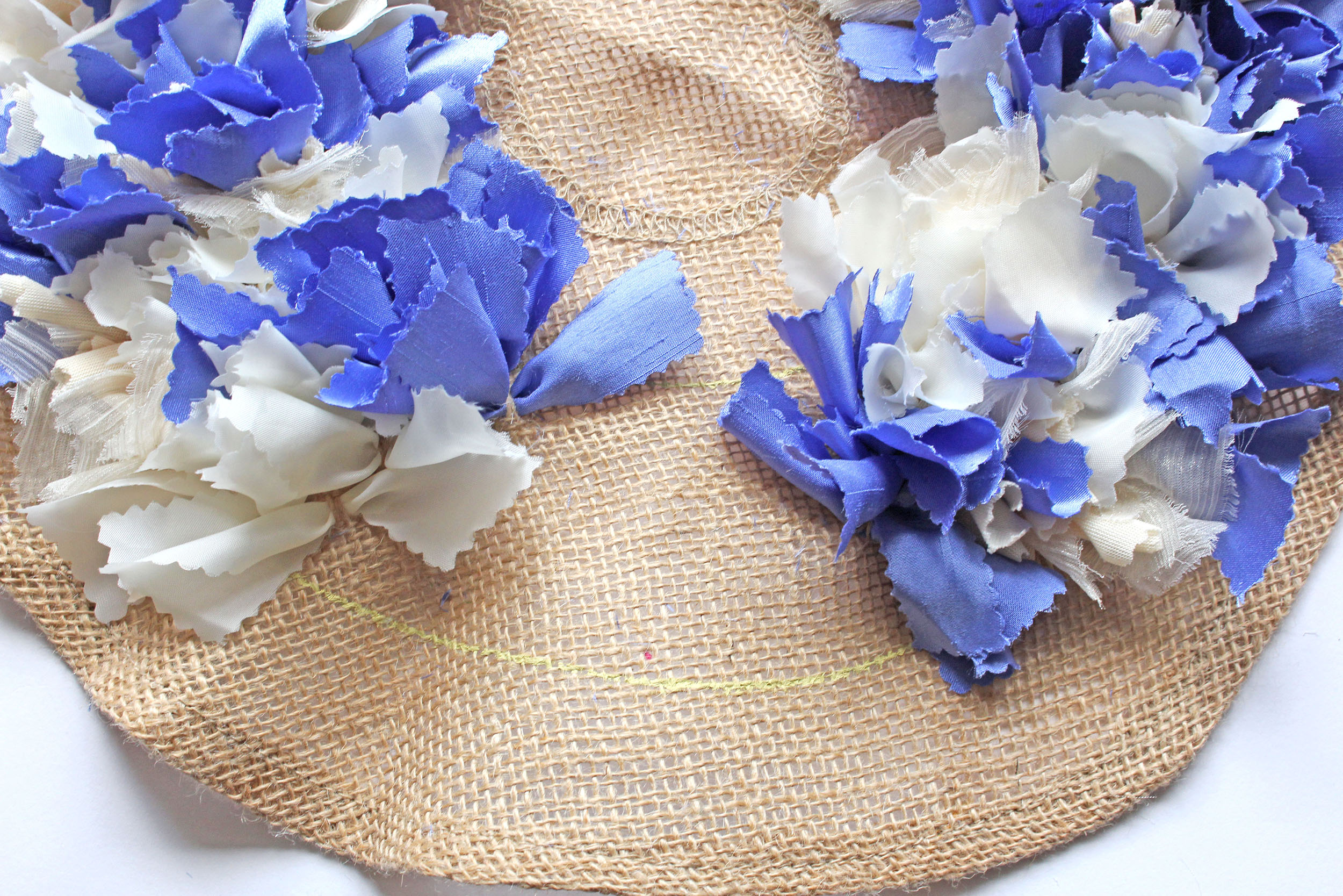 Work in Progress Rag Rug Wreath Pinking Shears