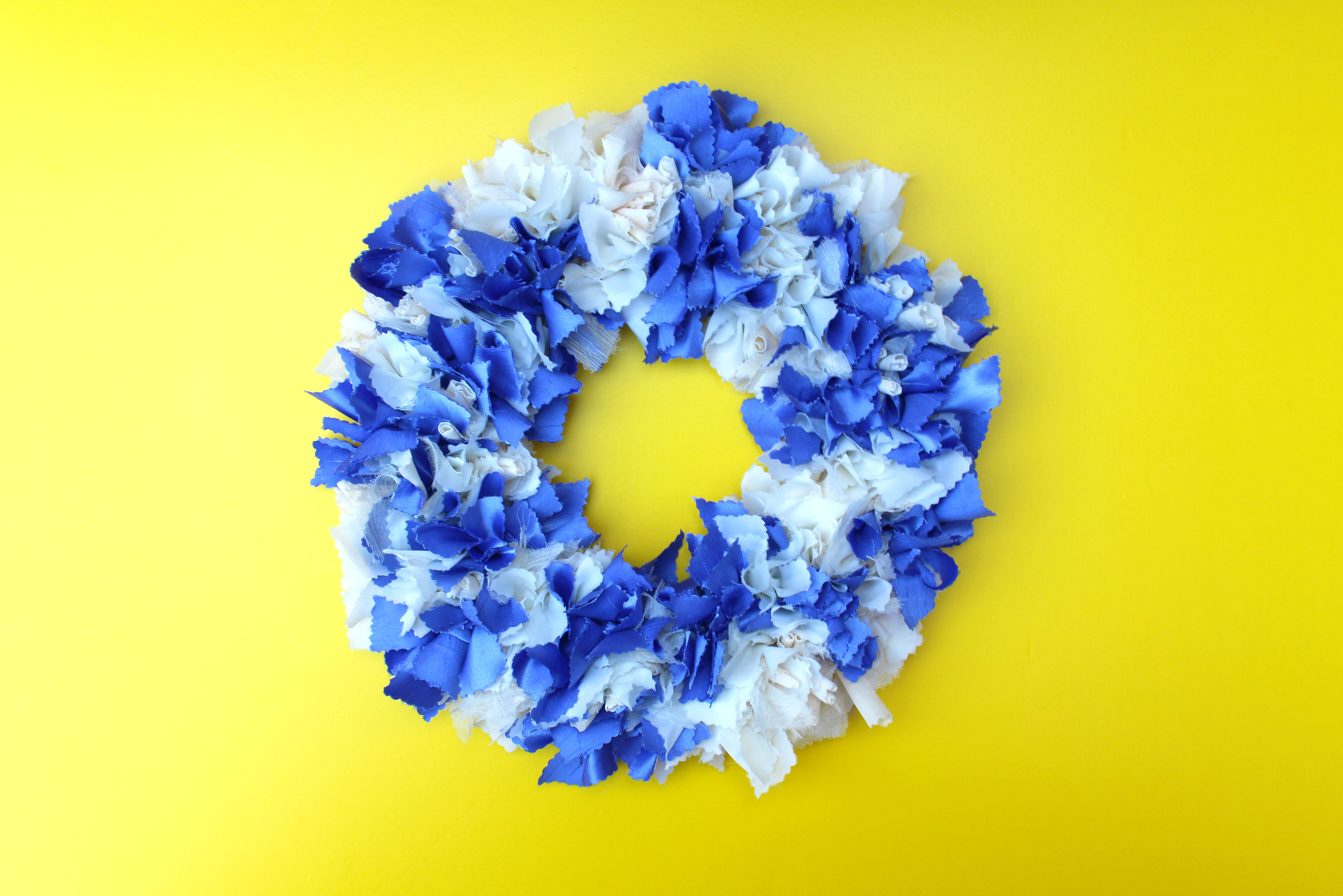 Yellow Background Finished Wreath
