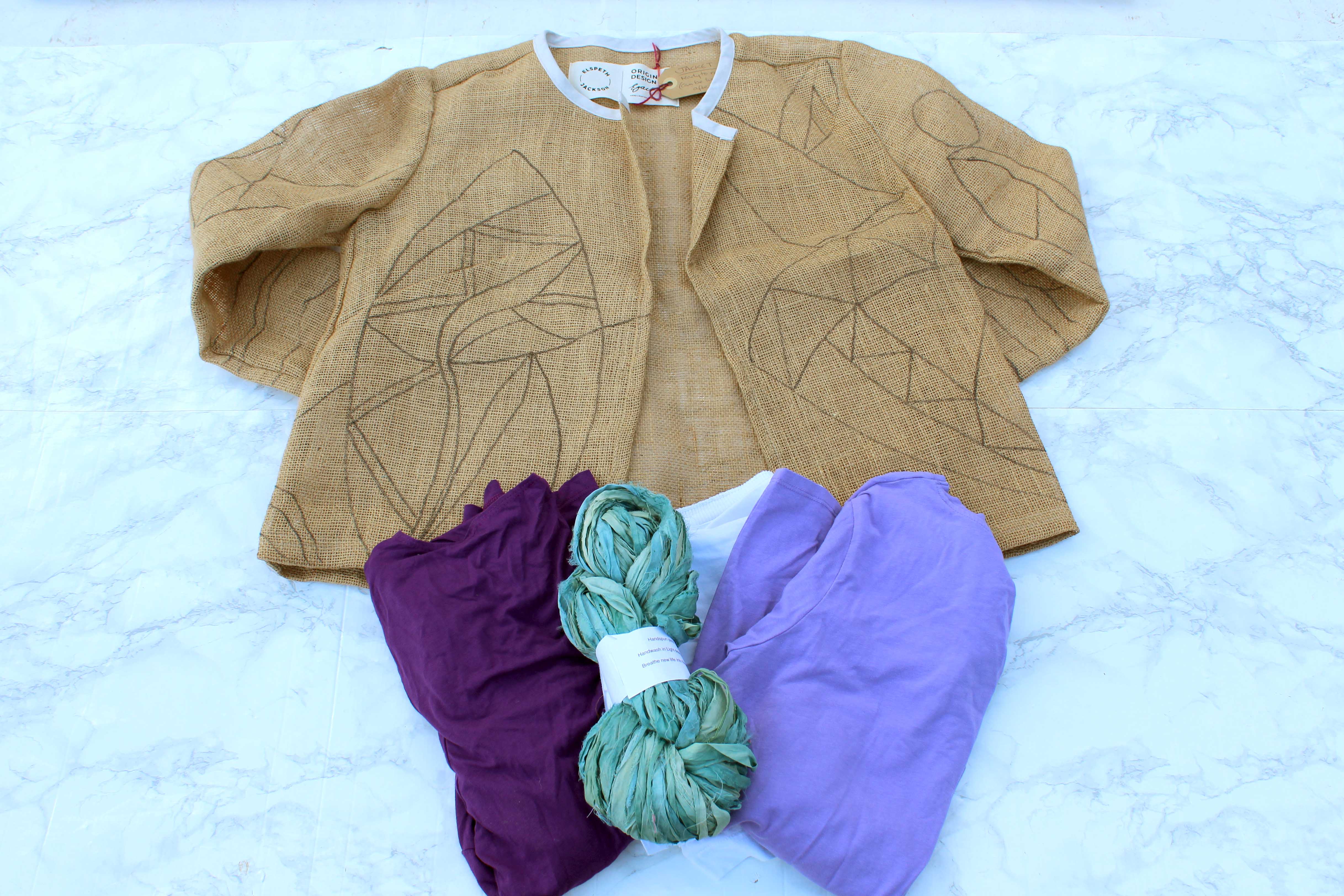 marble background rag rug hessian jacket materials