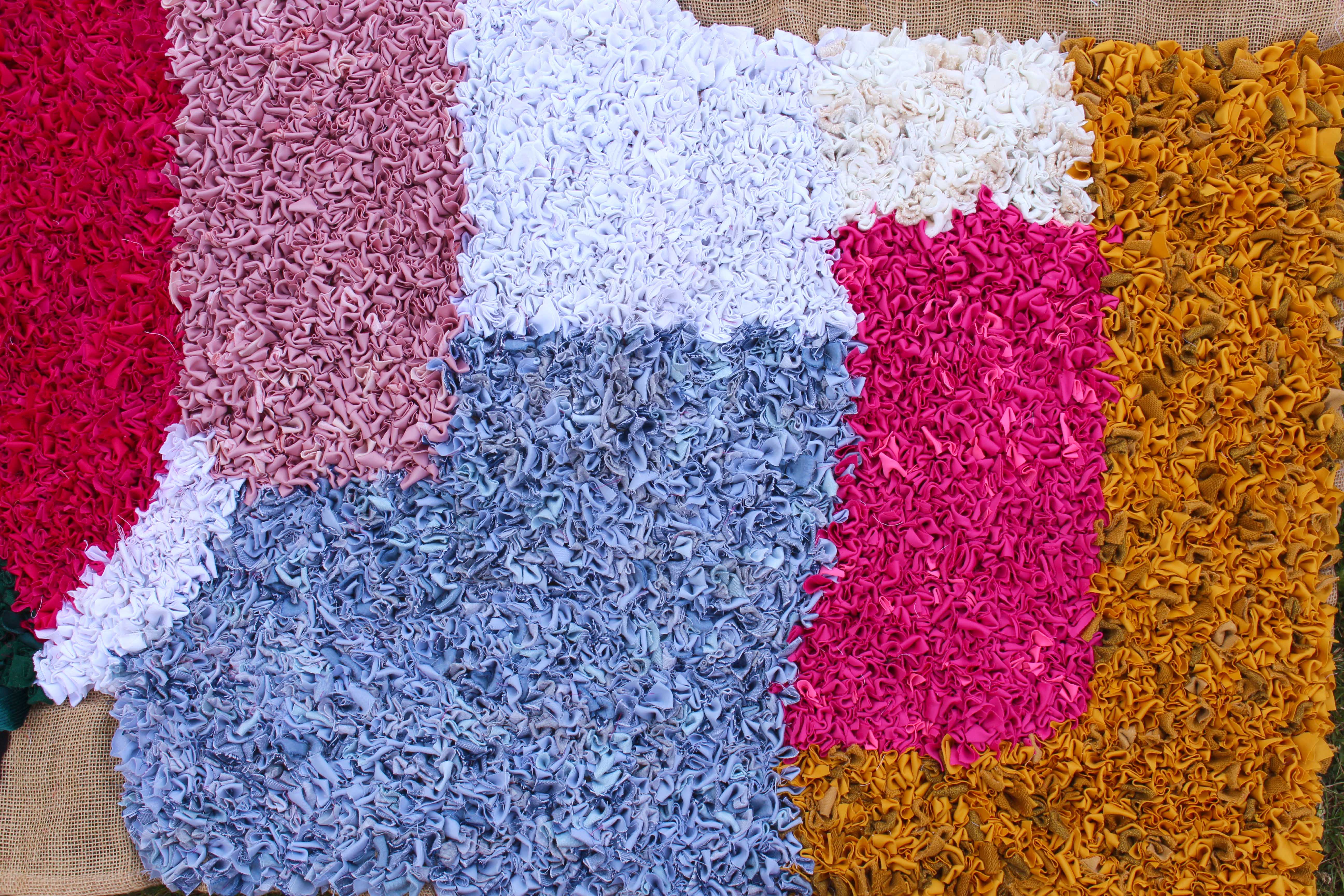 work in progress sany rug yellow pink white