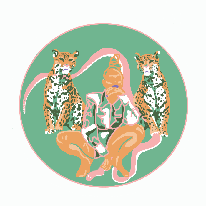 coloured image design tigers